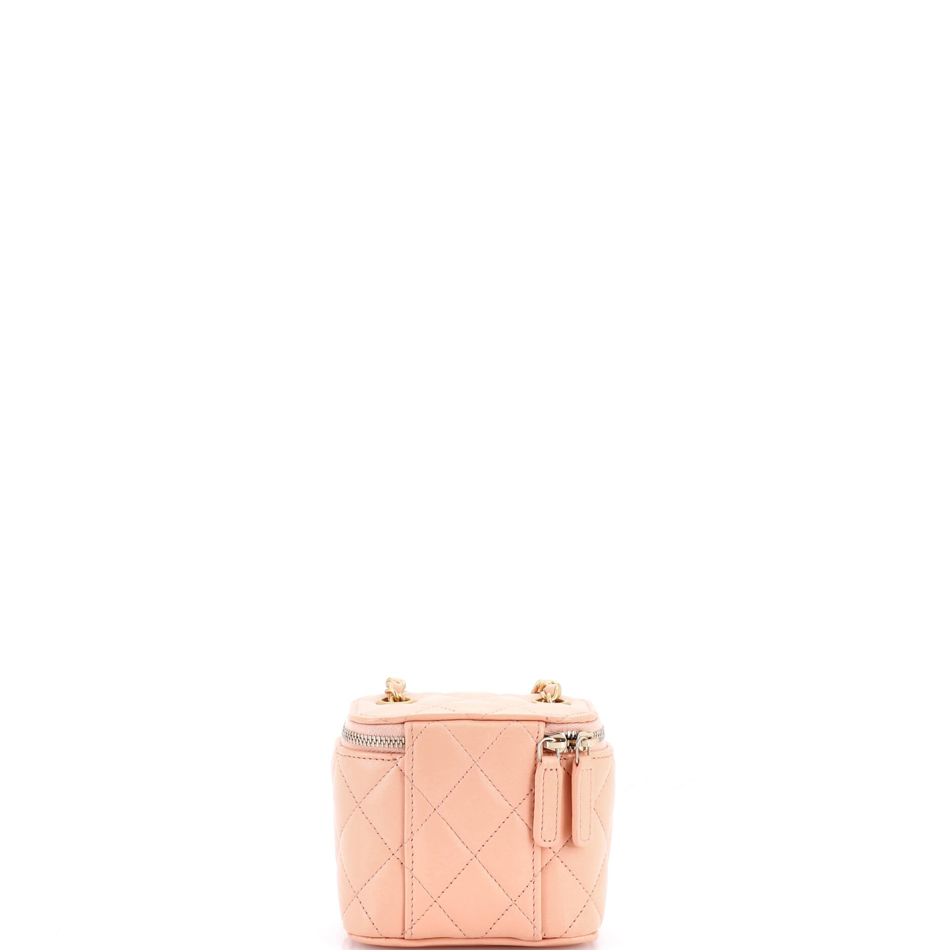 Pearl Crush Vanity Case with Chain Quilted Lambskin Mini