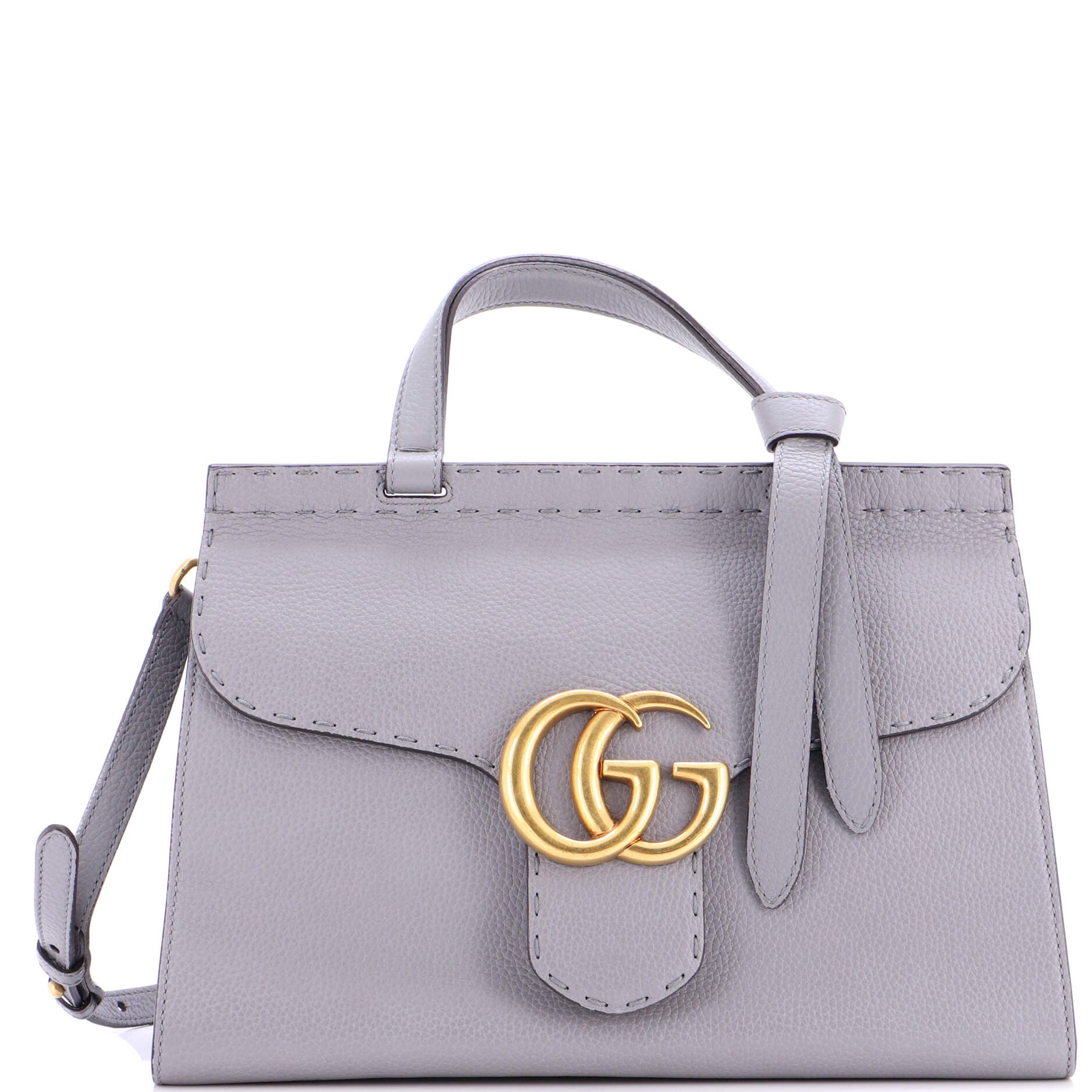 GG Marmont Top Handle Bag Leather Small