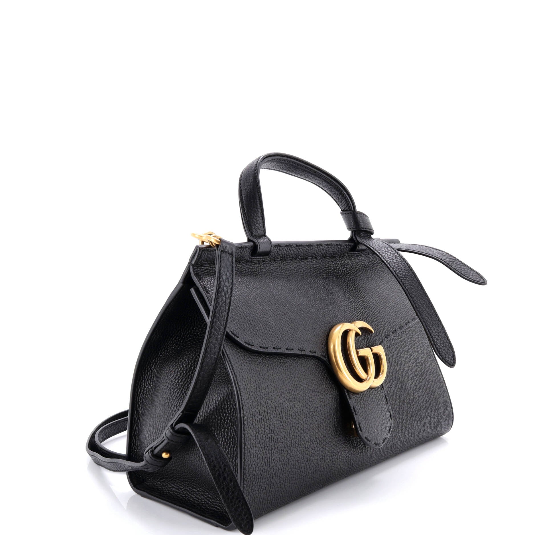 GG Marmont Top Handle Bag Leather Small