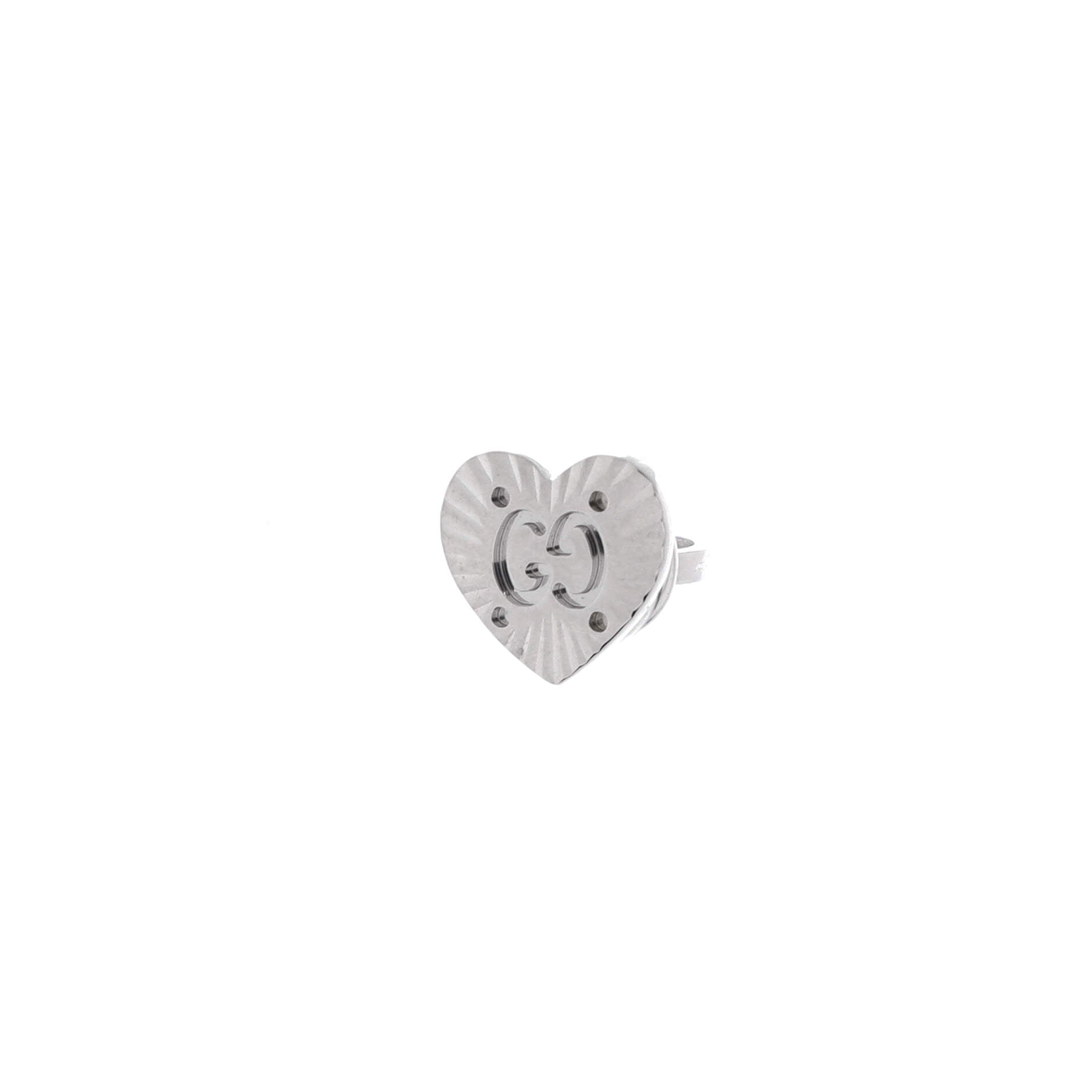 GG Icon Asymmetric Stud Earrings 18K White Gold with Diamond