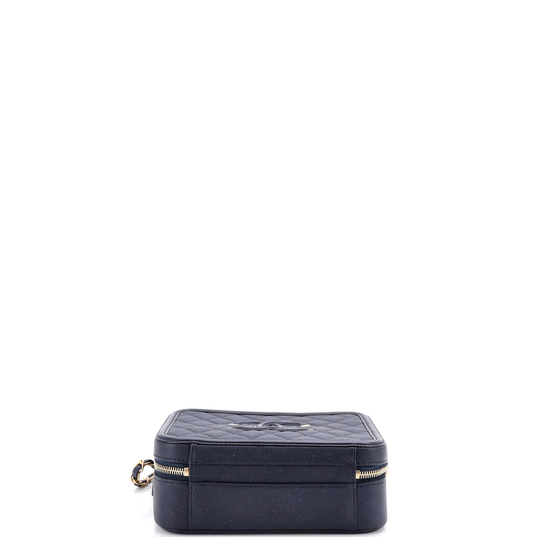 Filigree Vanity Case Quilted Caviar Medium