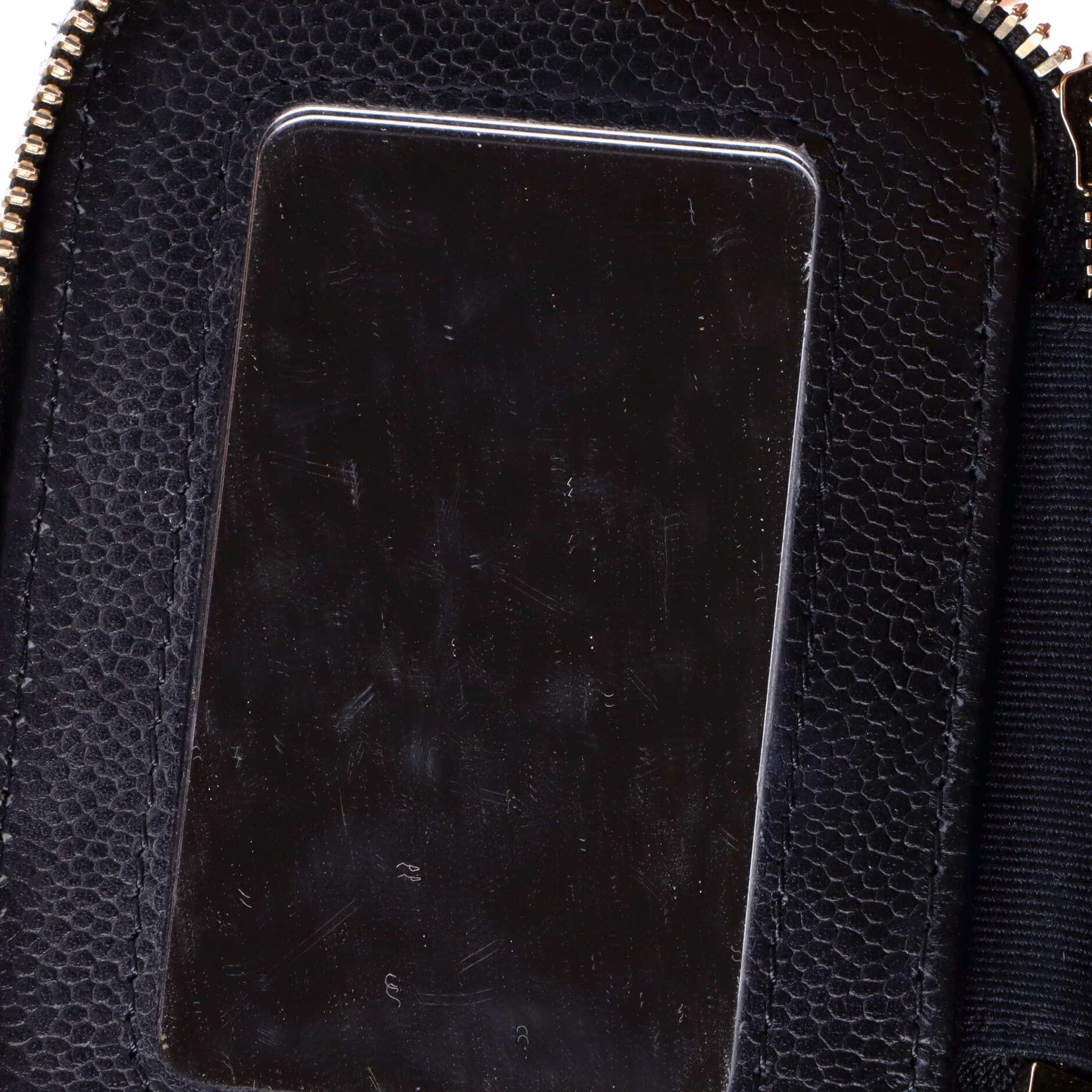 Classic Top Handle Vanity Case with Chain Quilted Lambskin Mini