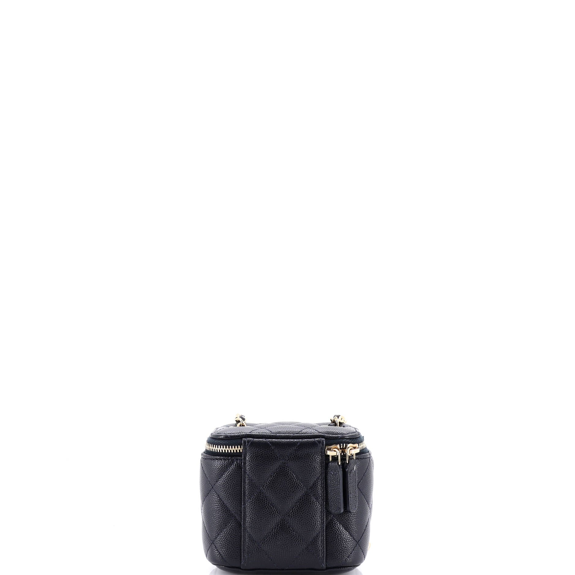 Classic Vanity Case with Chain Quilted Caviar Mini