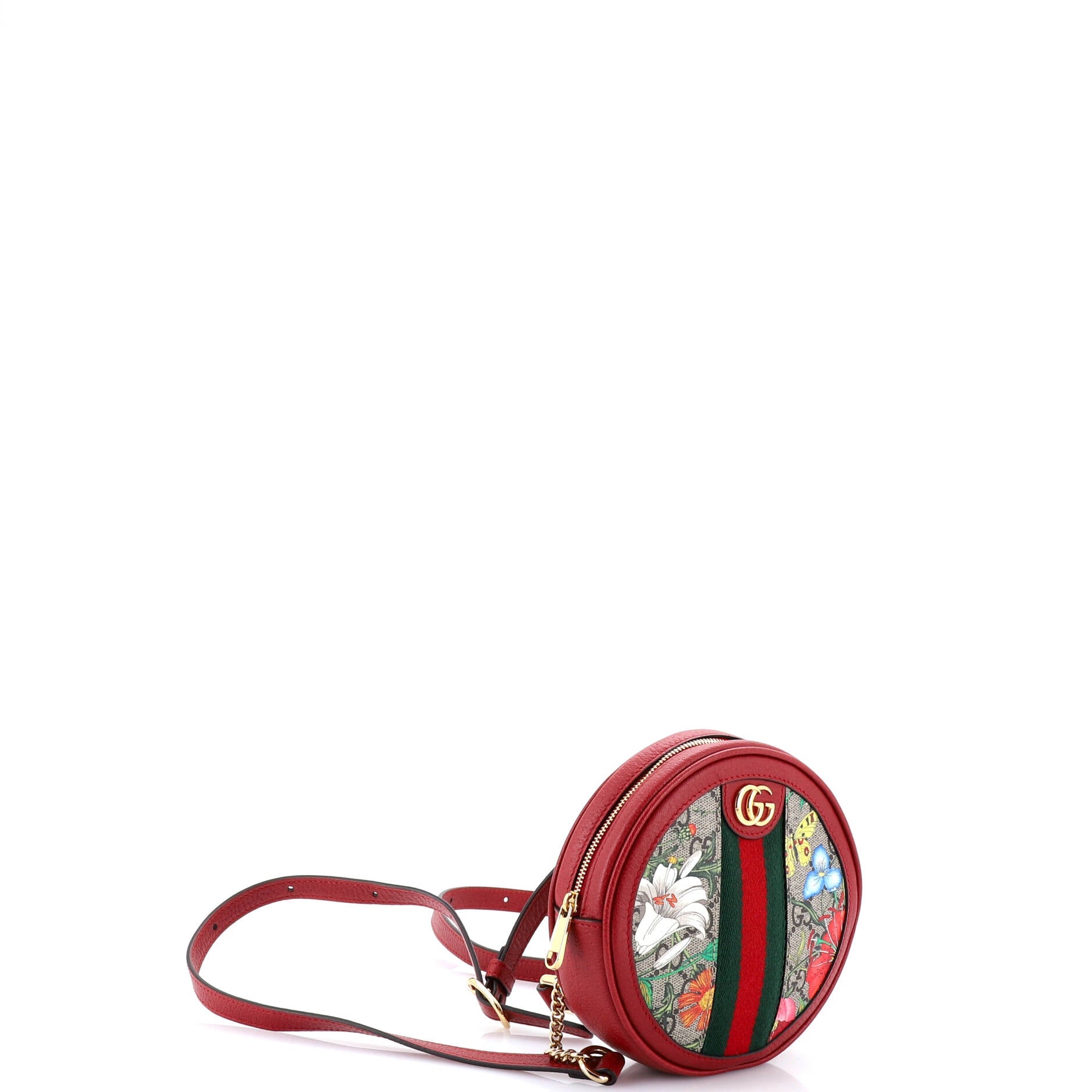 Ophidia Round Backpack Flora GG Coated Canvas Mini
