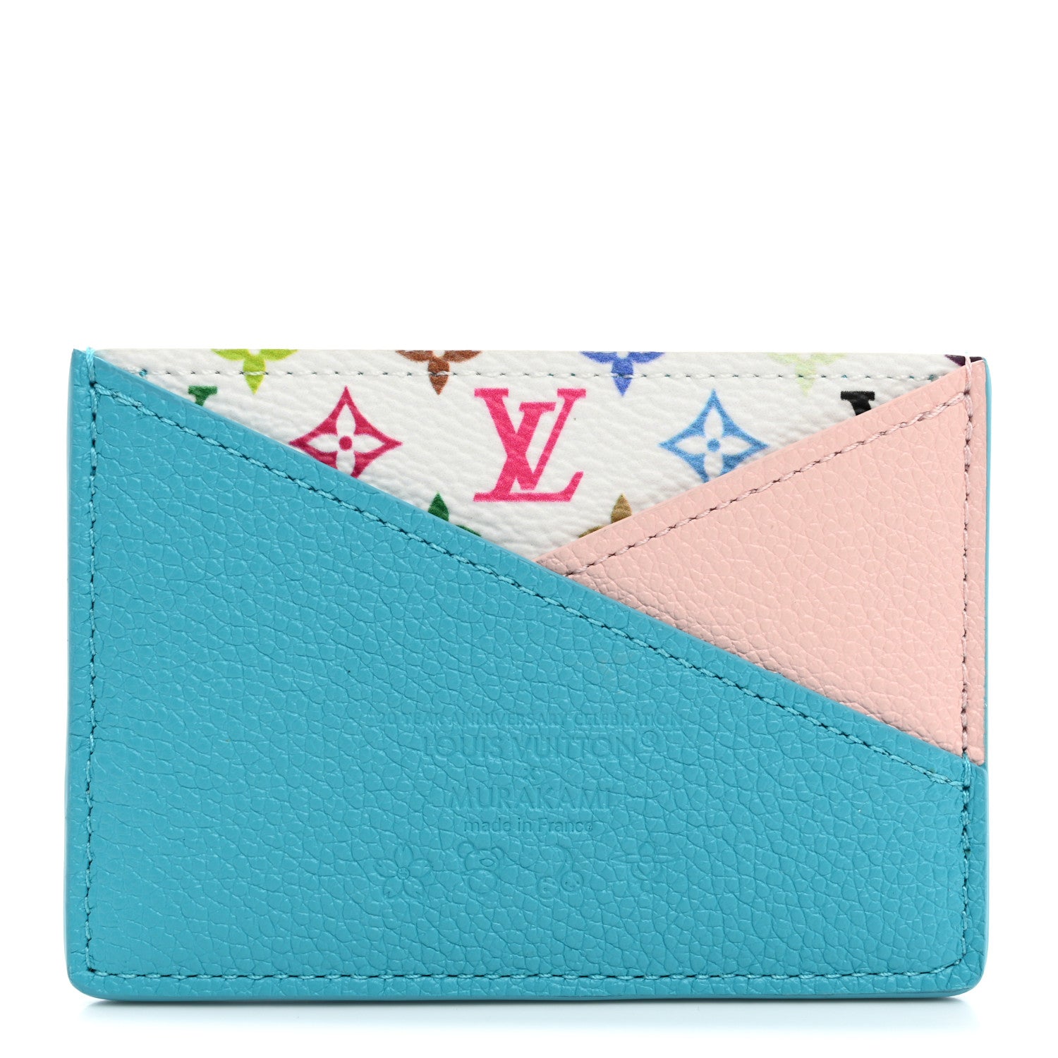 LV X TM Monogram Multicolor Criss-Cross Card Holder Kabira Blue Rose