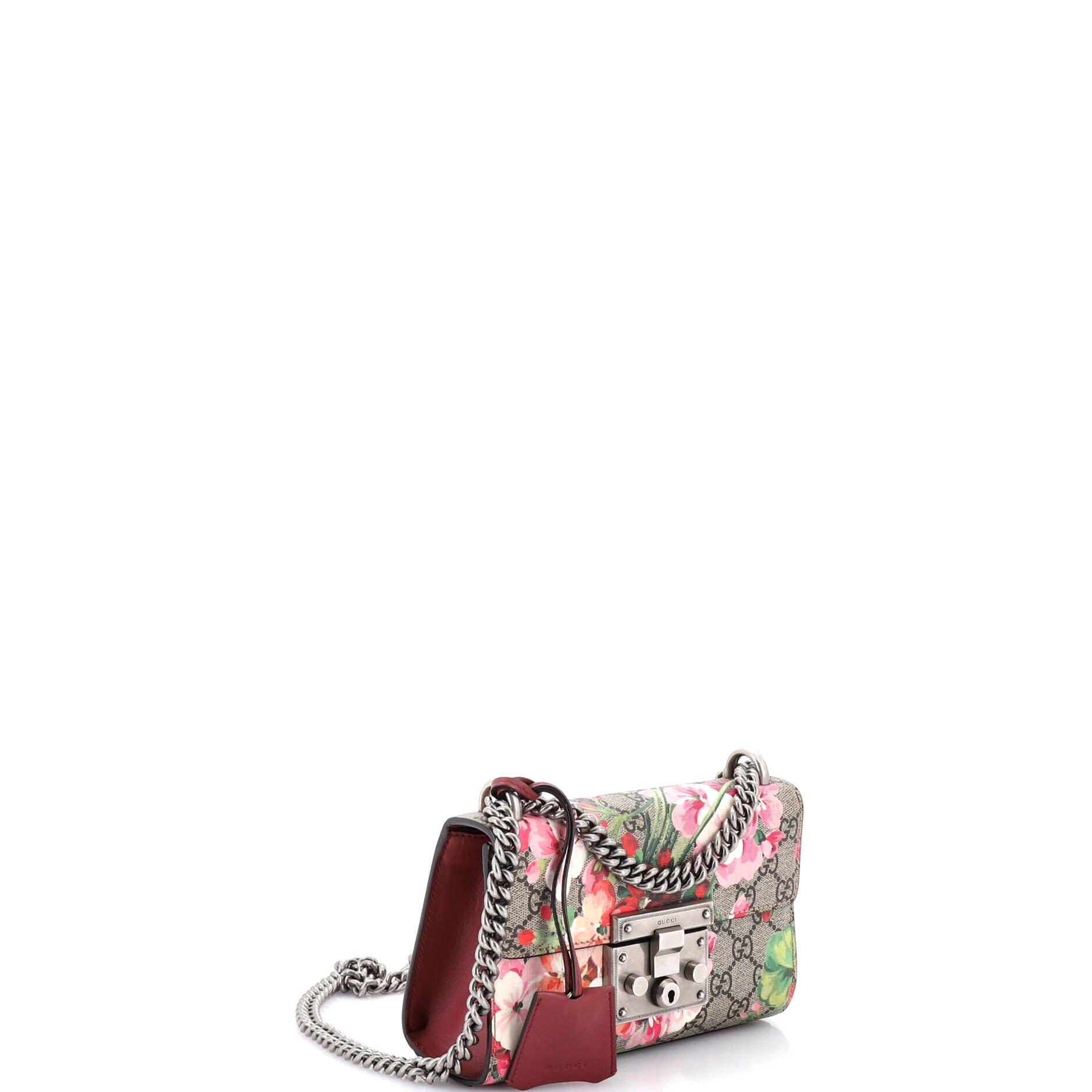 Padlock Shoulder Bag Blooms Print GG Coated Canvas Small