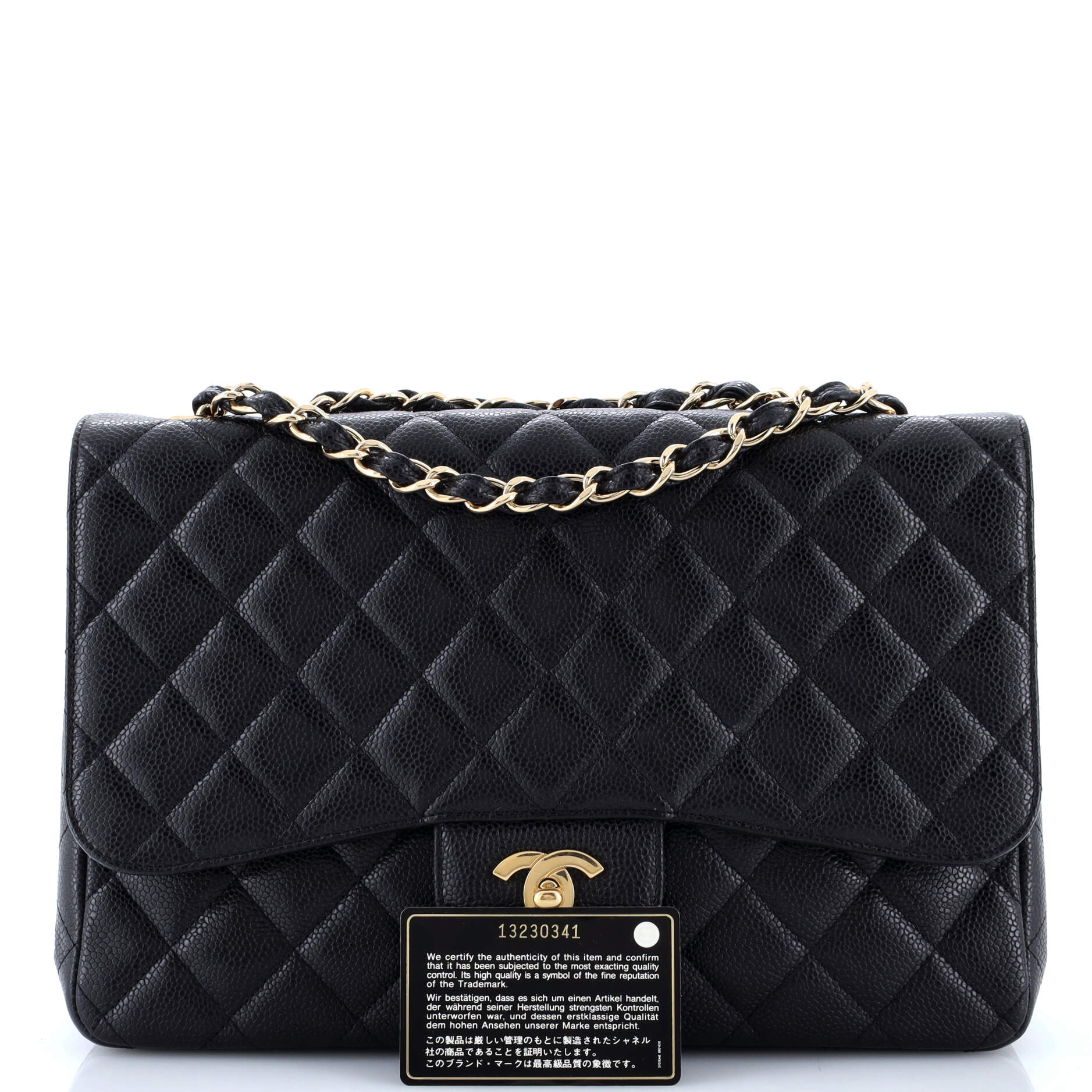 Classic Single Flap Bag Quilted Caviar Jumbo