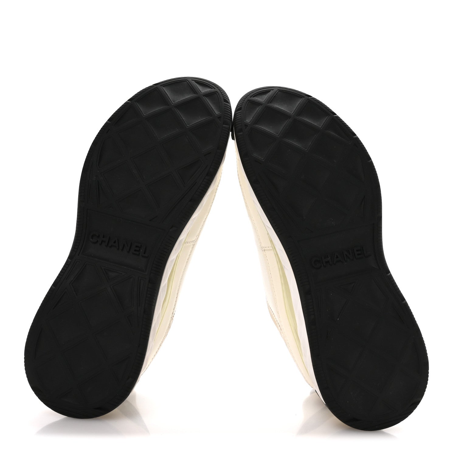 Velvet Calfskin Mixed Fibers CC Sneakers 37 Ivory Black