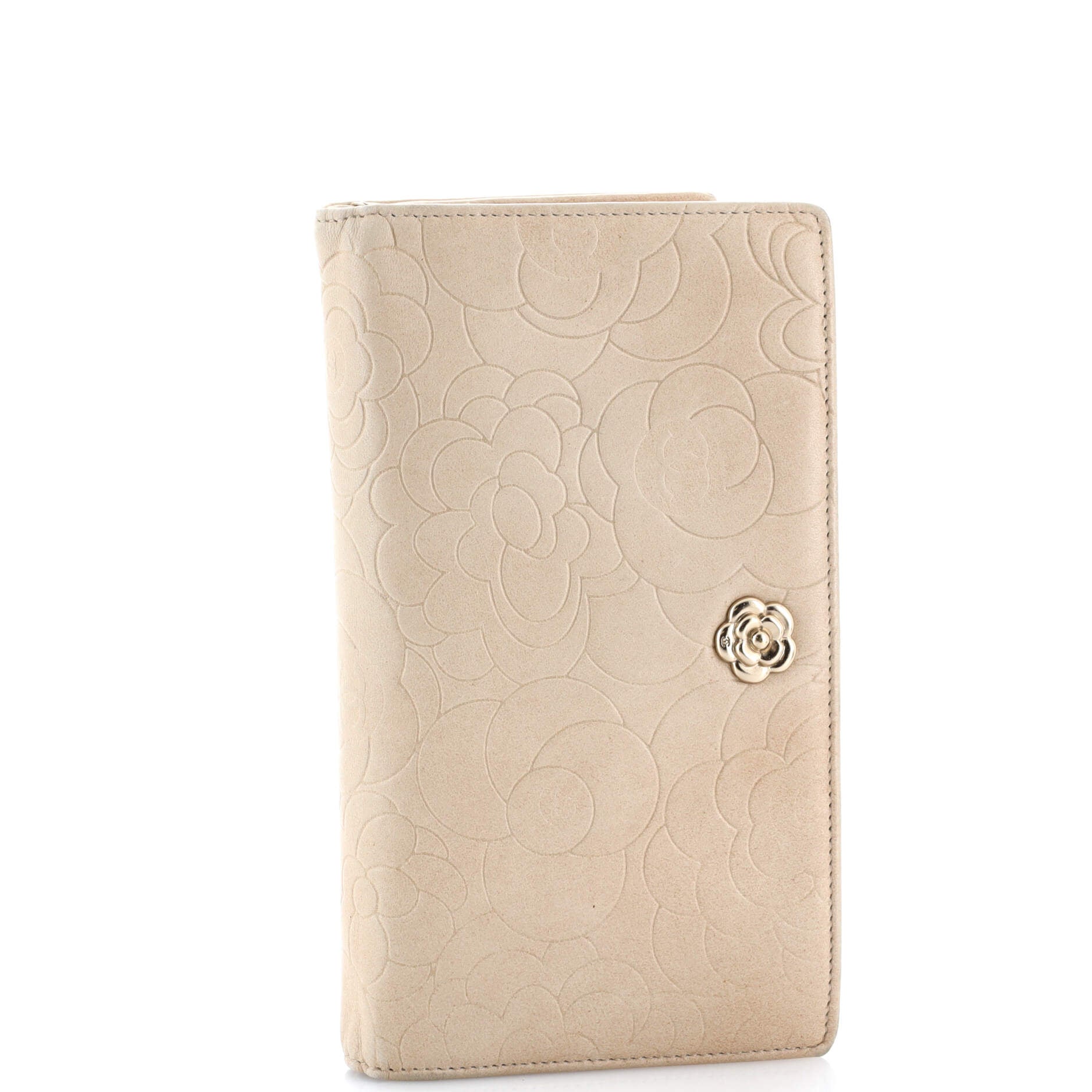 Bi-Fold Wallet Camellia Lambskin Long
