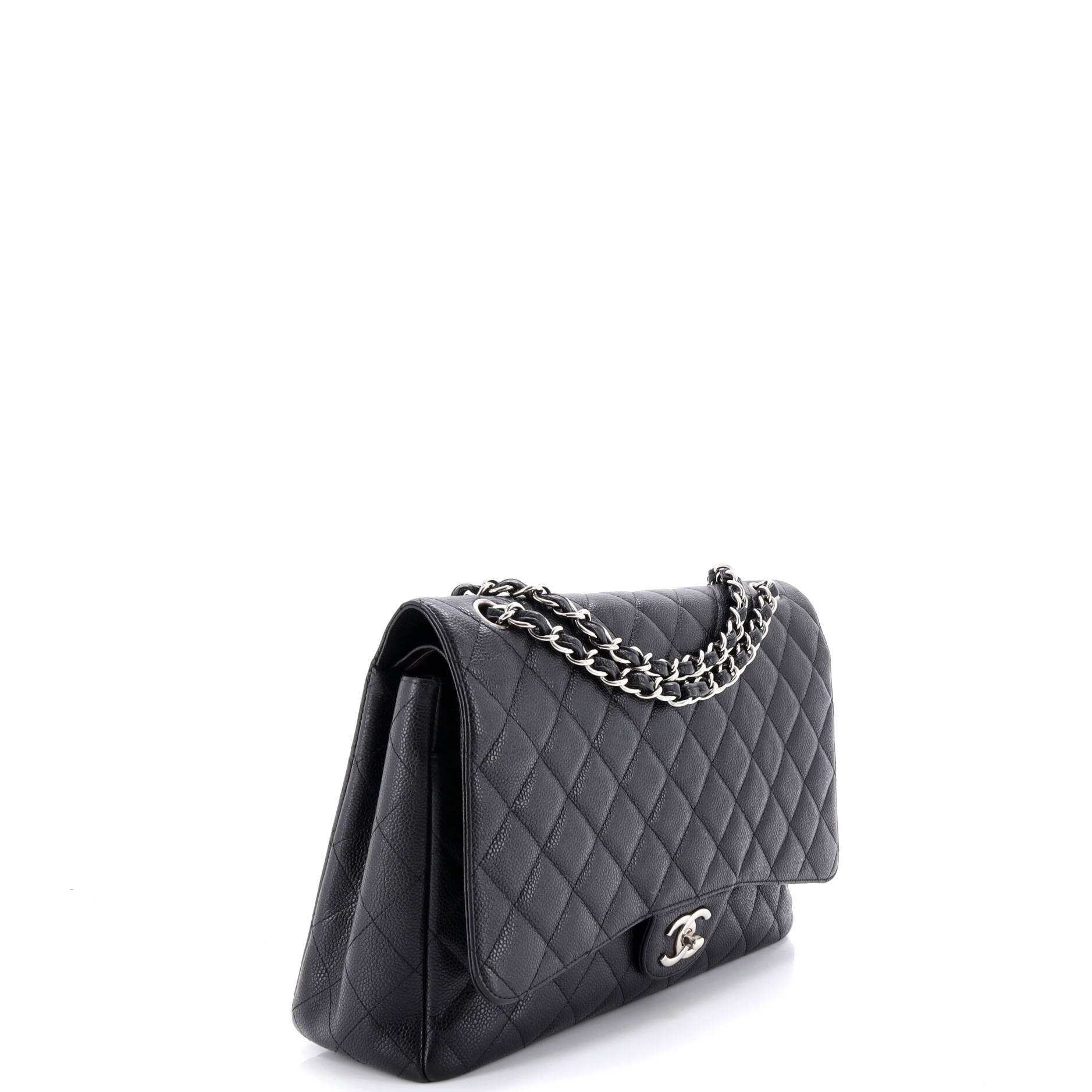 Classic Double Flap Bag Quilted Caviar Maxi