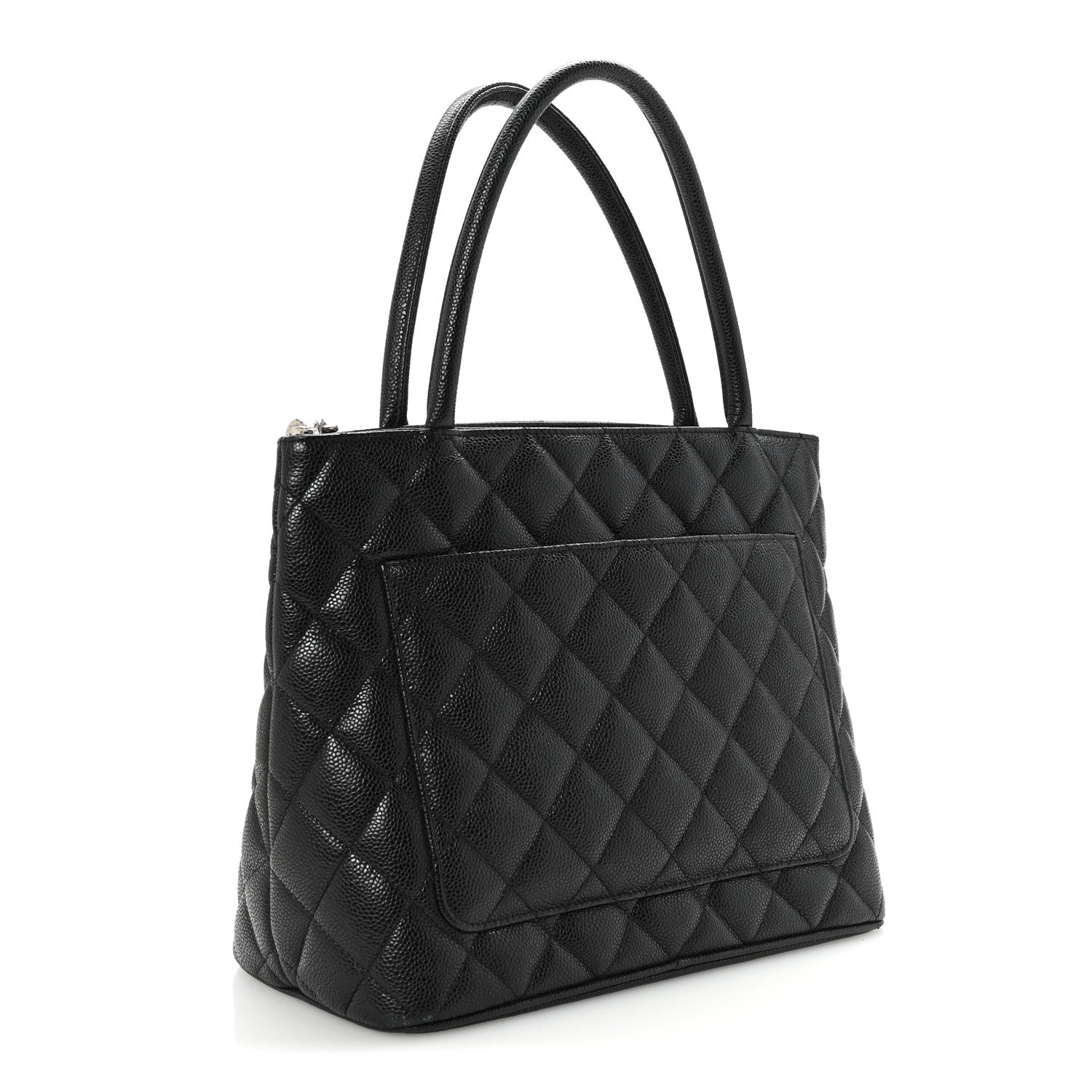 Caviar Quilted Medallion Tote Black