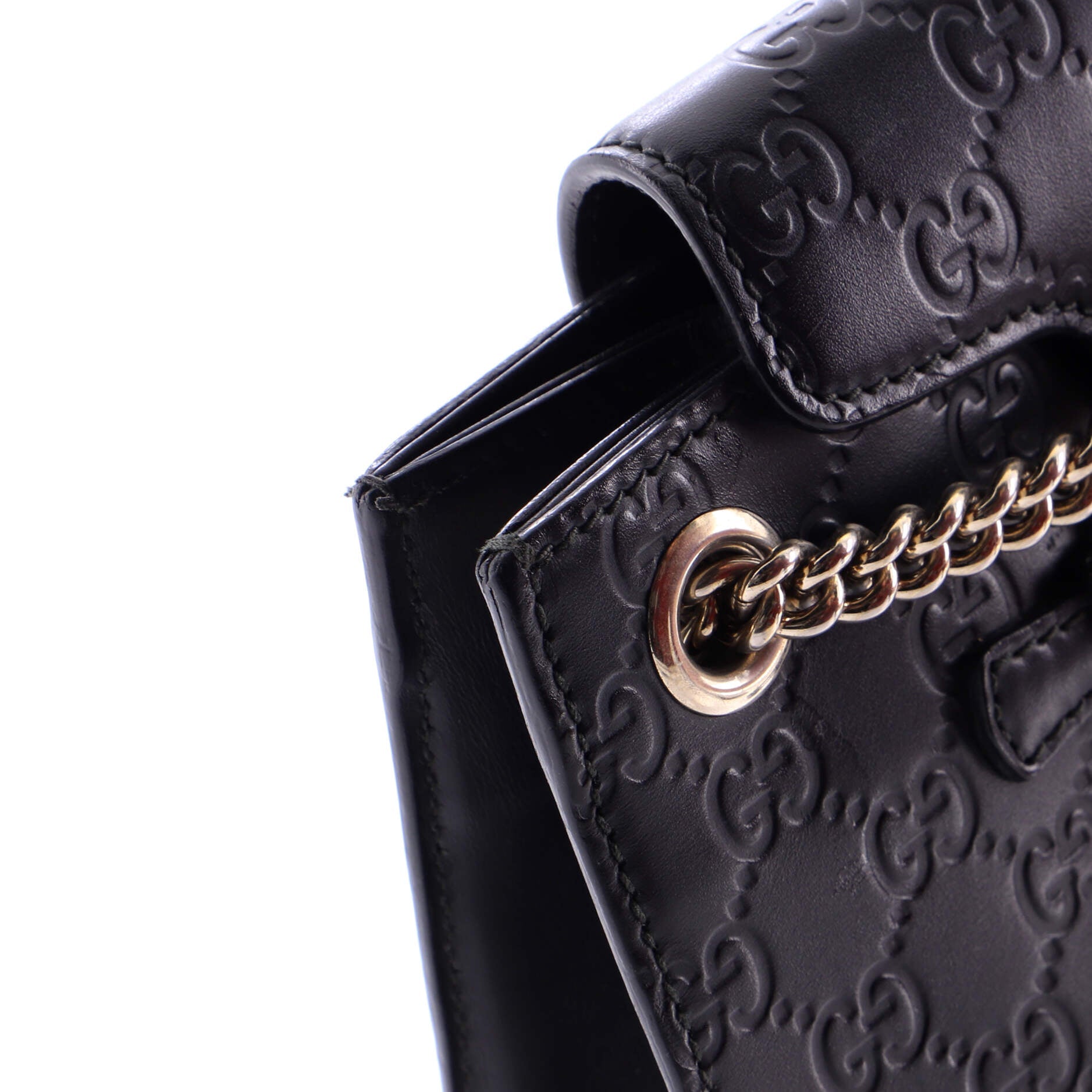 Emily Chain Flap Shoulder Bag Guccissima Leather Small