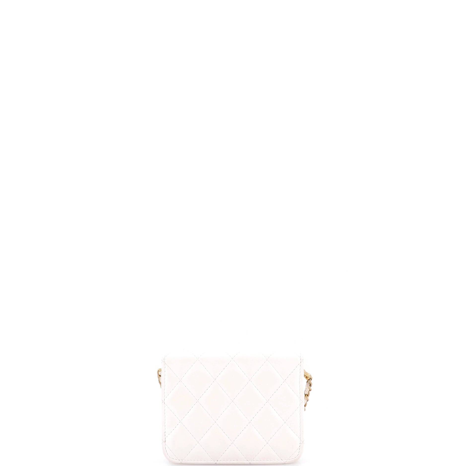 Pearl Crush Flap Clutch with Chain Quilted Lambskin Mini