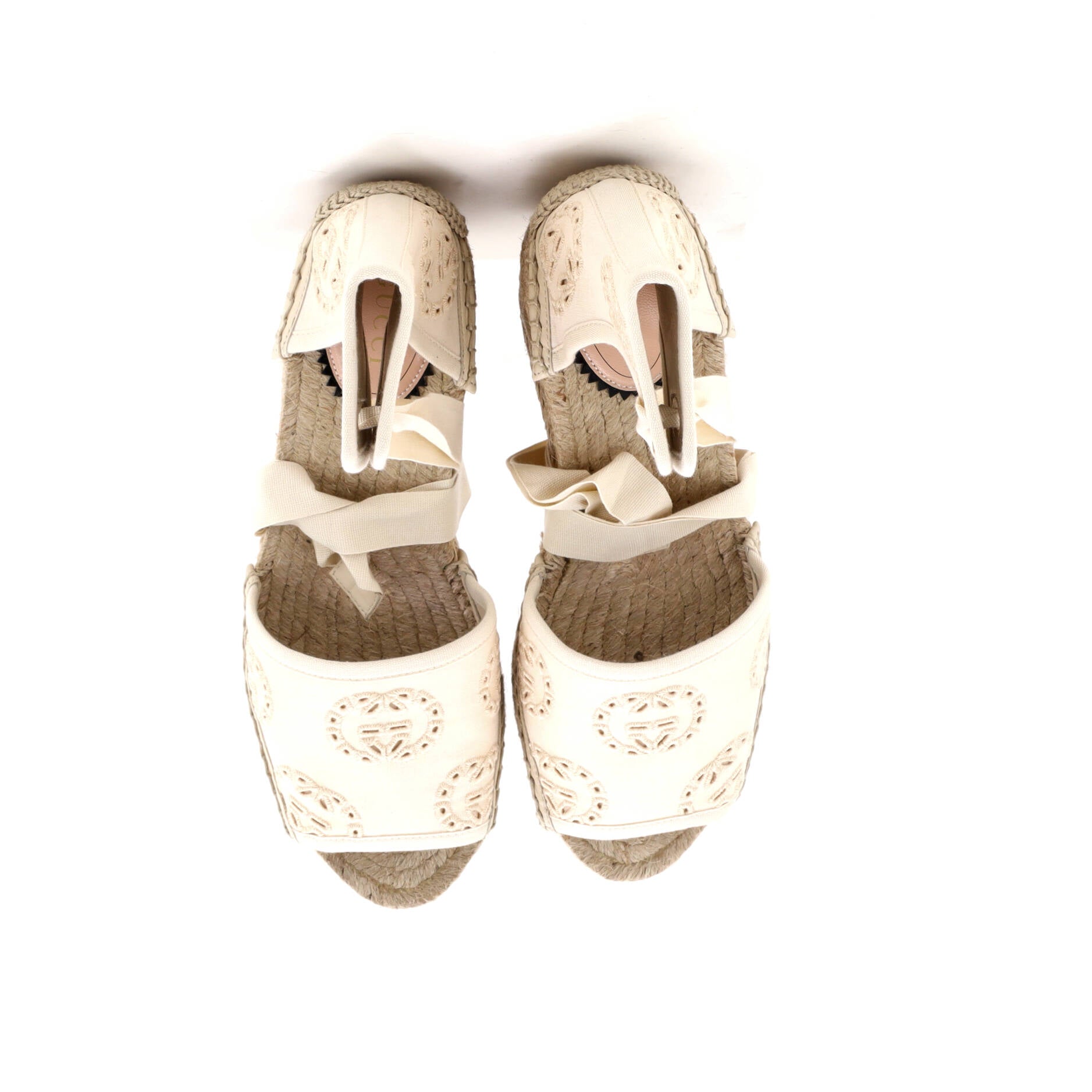 Women's Damita Espadrilles Interlocking G Embroidered Canvas