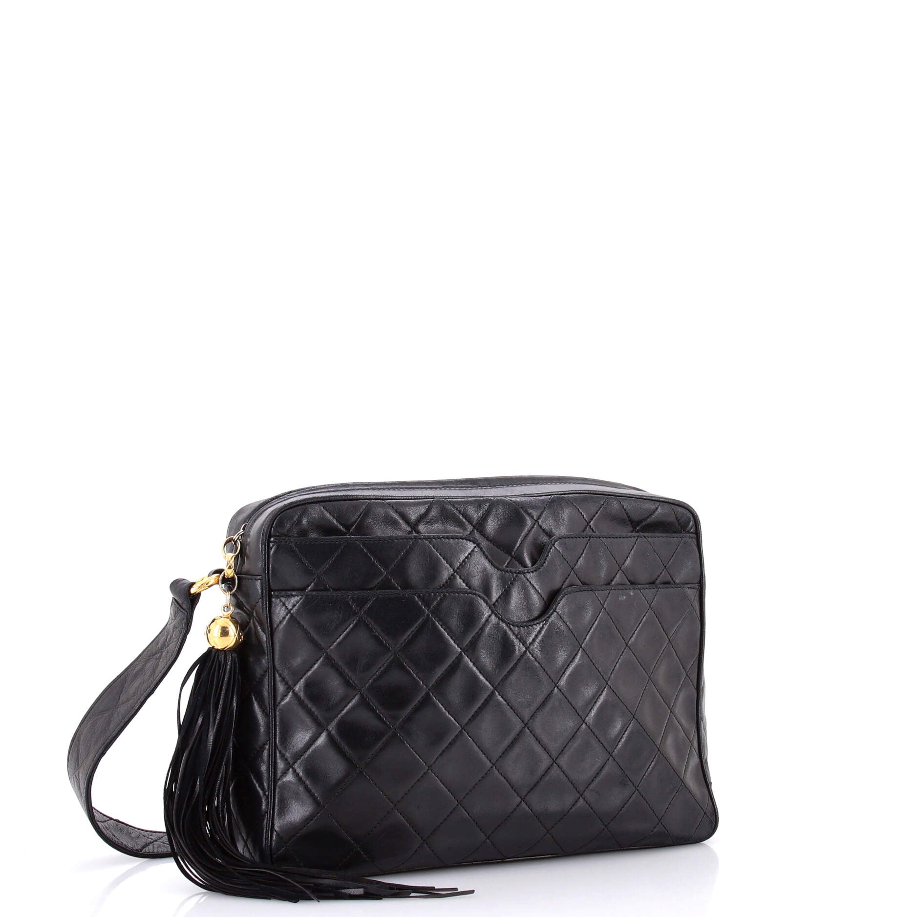 Vintage Front Pocket Camera Bag Quilted Lambskin Medium