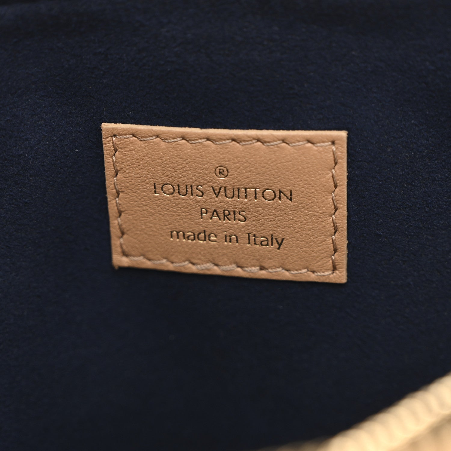 Lambskin Embossed Monogram Coussin PM Camel