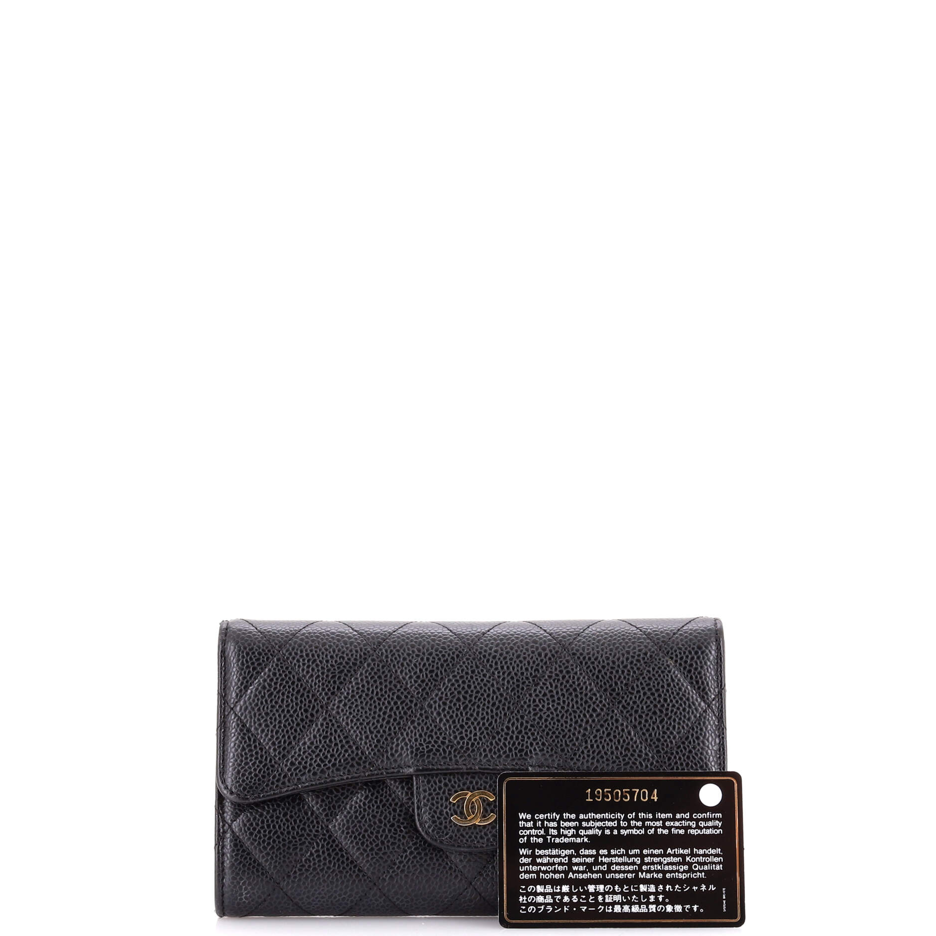 L-Flap Wallet Quilted Matte Caviar Long