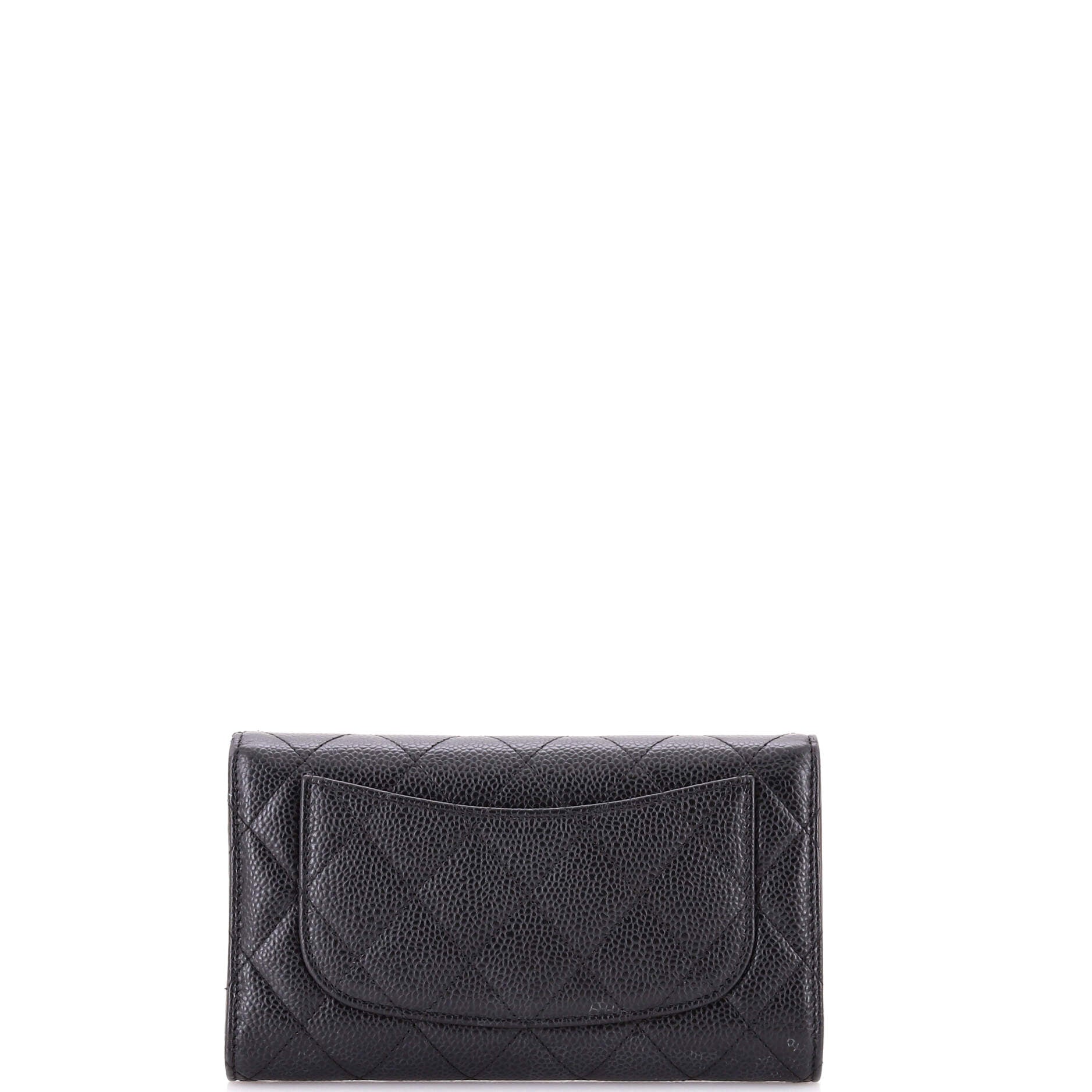 L-Flap Wallet Quilted Matte Caviar Long