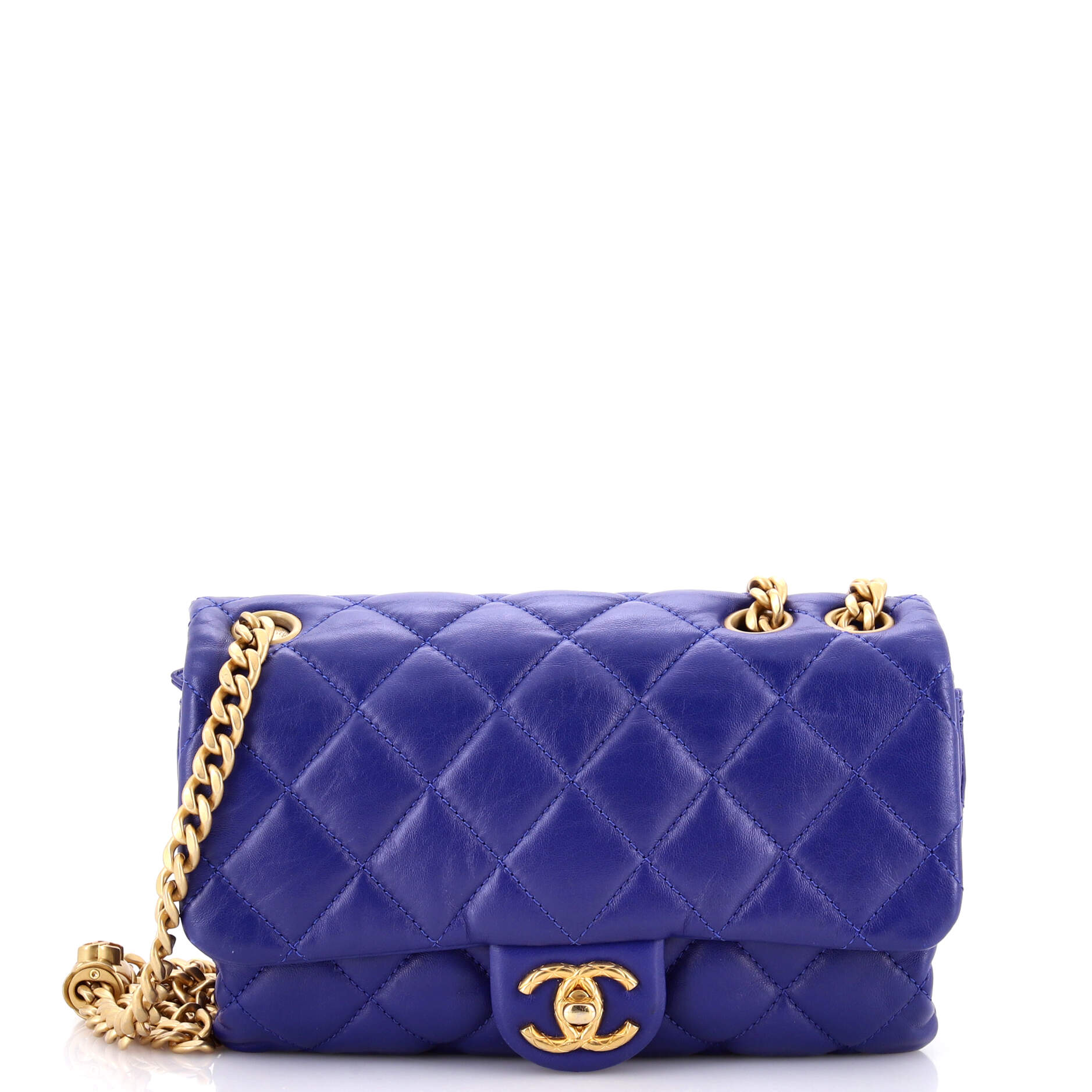 Pillow Crush Flap Bag Quilted Lambskin Small