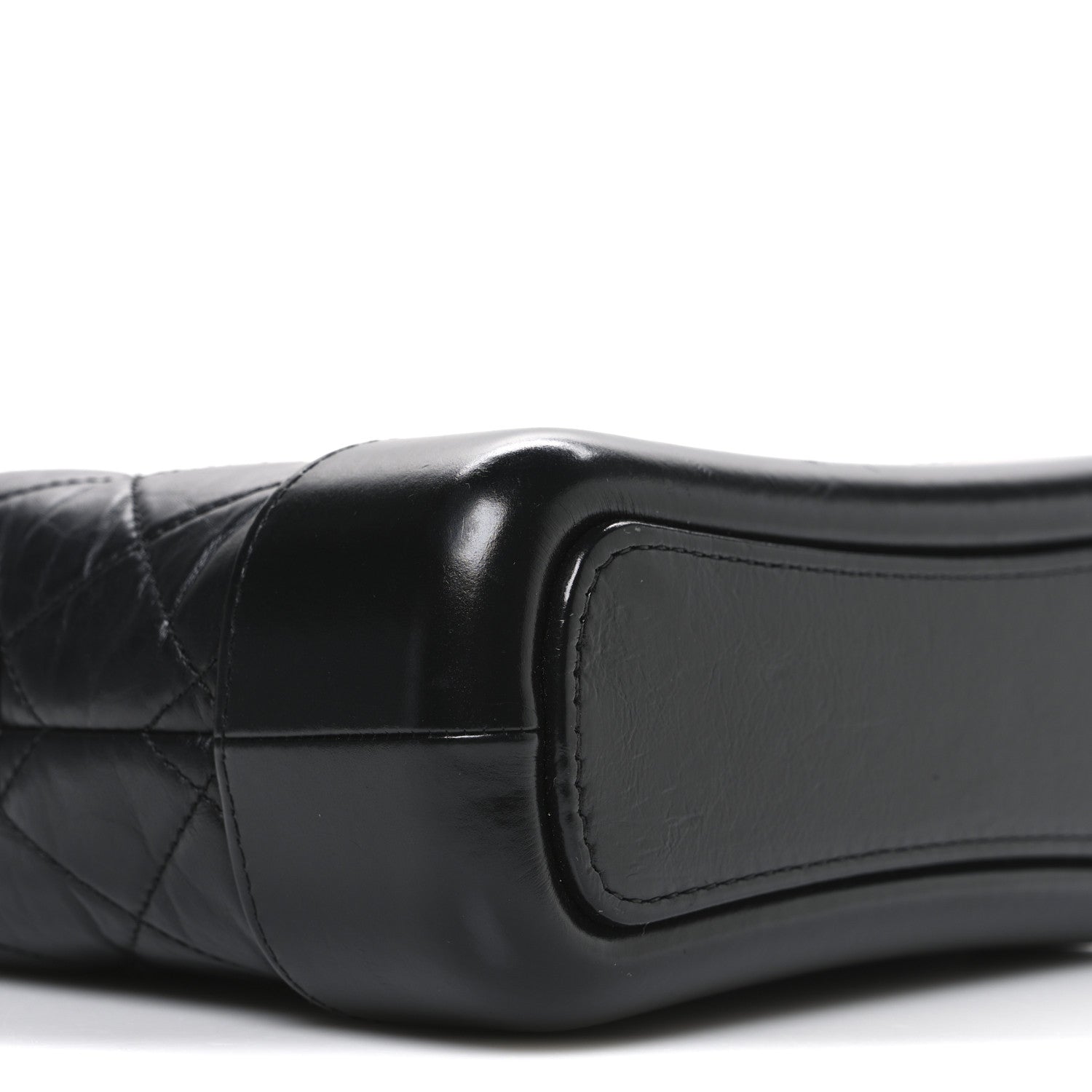 Aged Calfskin Quilted Small Gabrielle Hobo Black