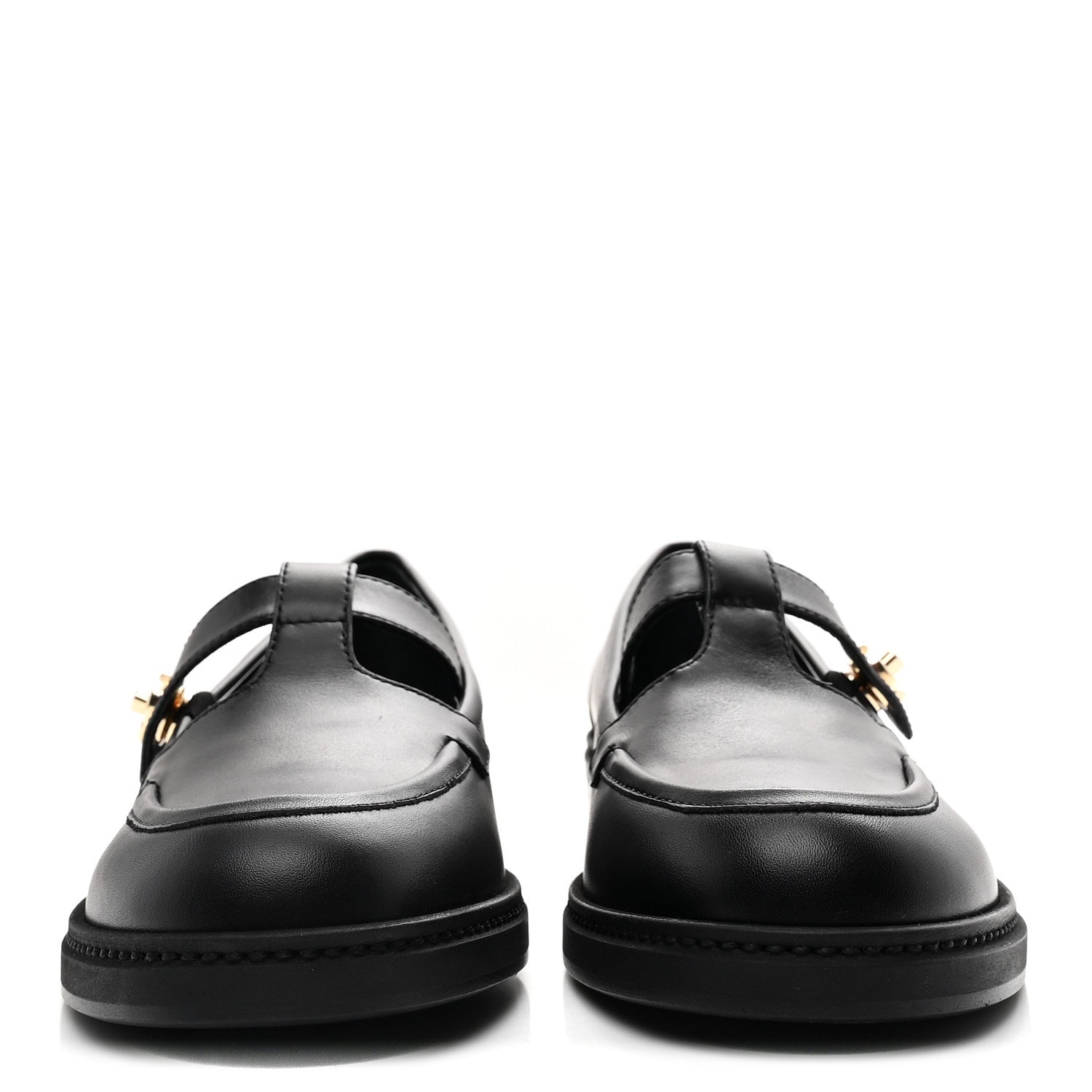 Calfskin CC Turnlock Moccasin Loafers 40 Black