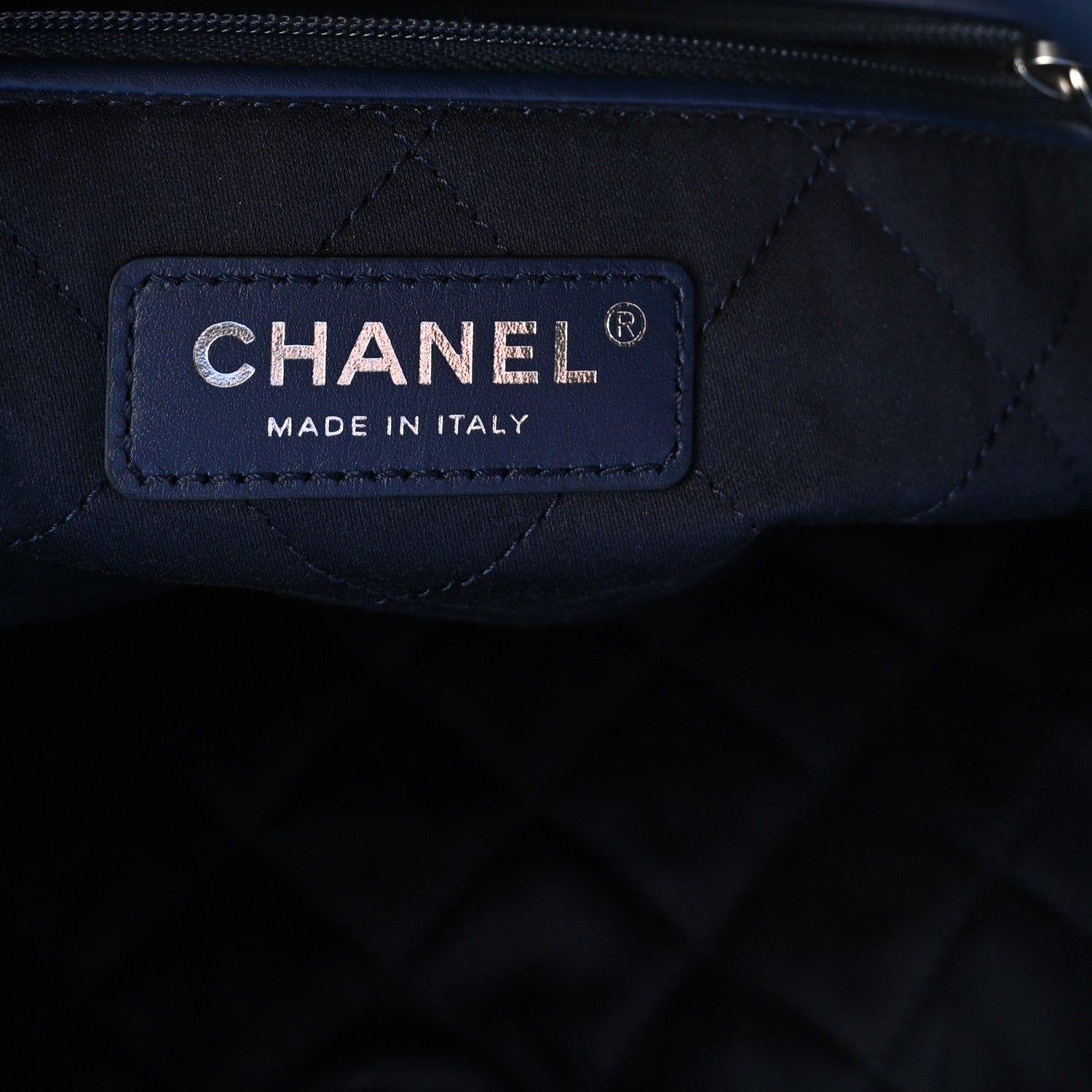 Shiny Calfskin Quilted Small Chanel 22 Navy