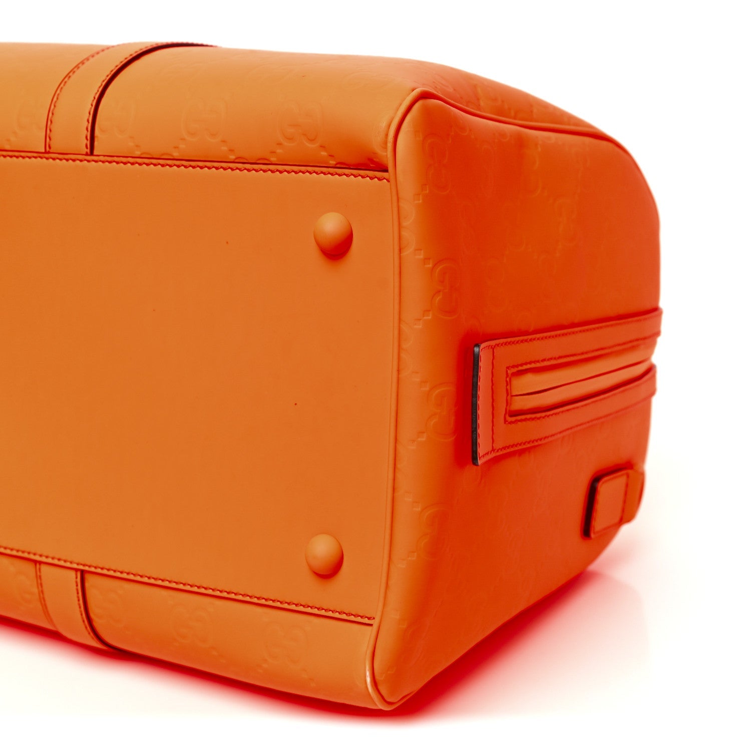 Rubber Effect GG Embossed Duffle Bag New Orange Fluo