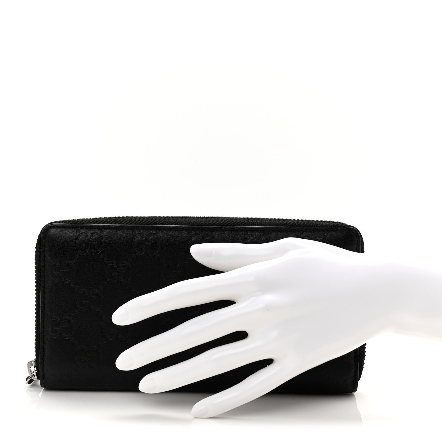 Guccissima Signature Zip Around Wallet Black