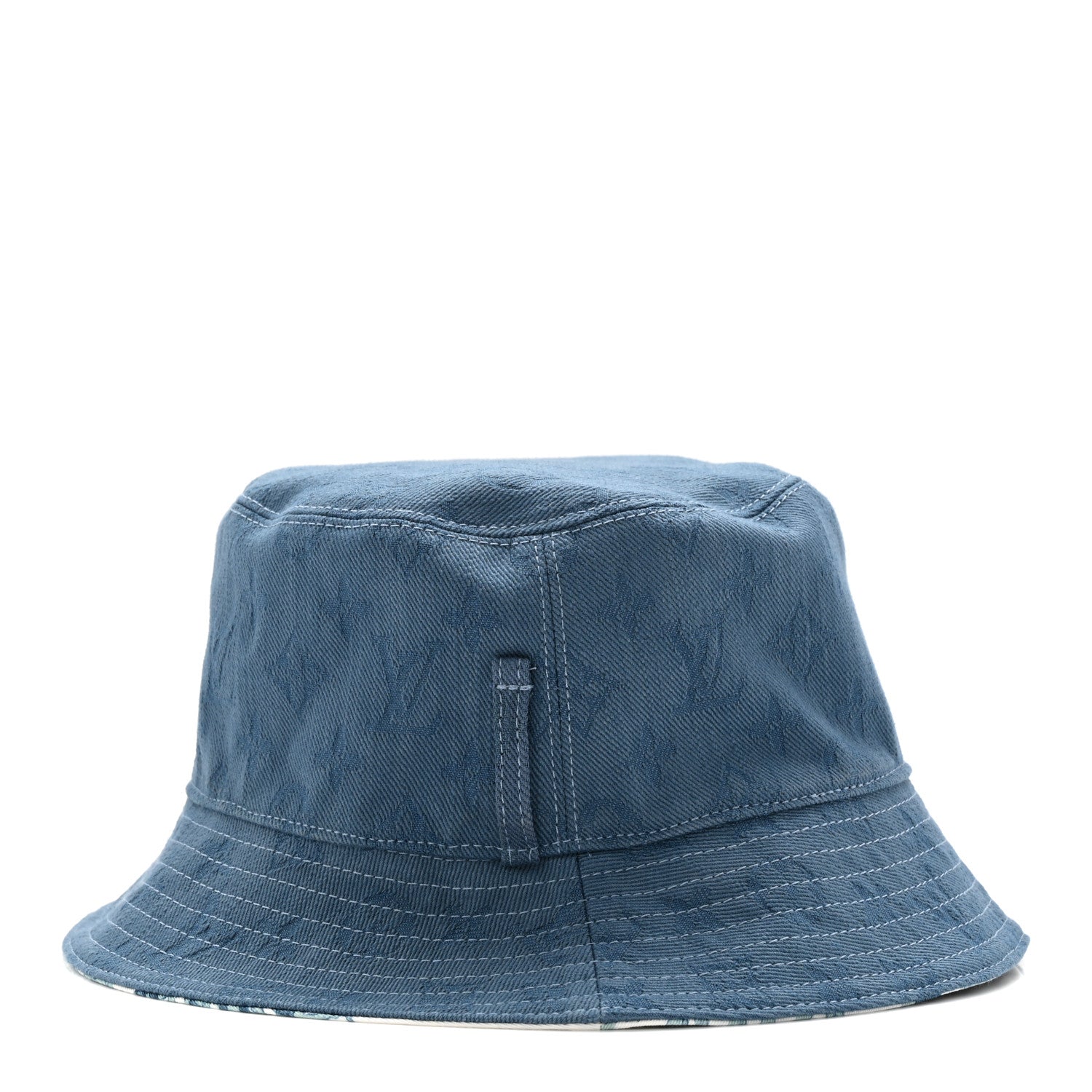 Cotton LV Play Monogram Aquagarden Reversible Bucket Hat Blue