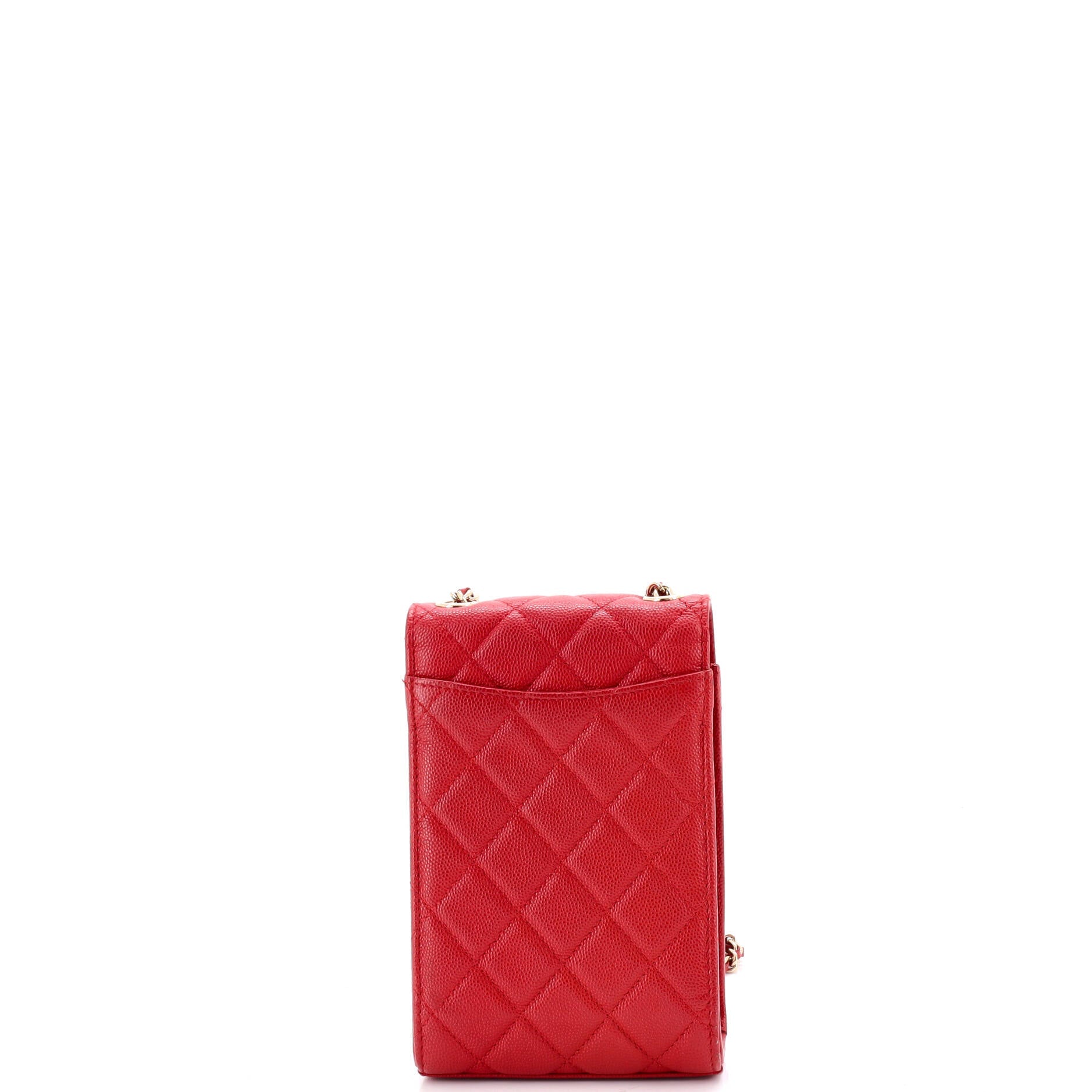CC Flap Phone Holder Crossbody Bag Quilted Caviar