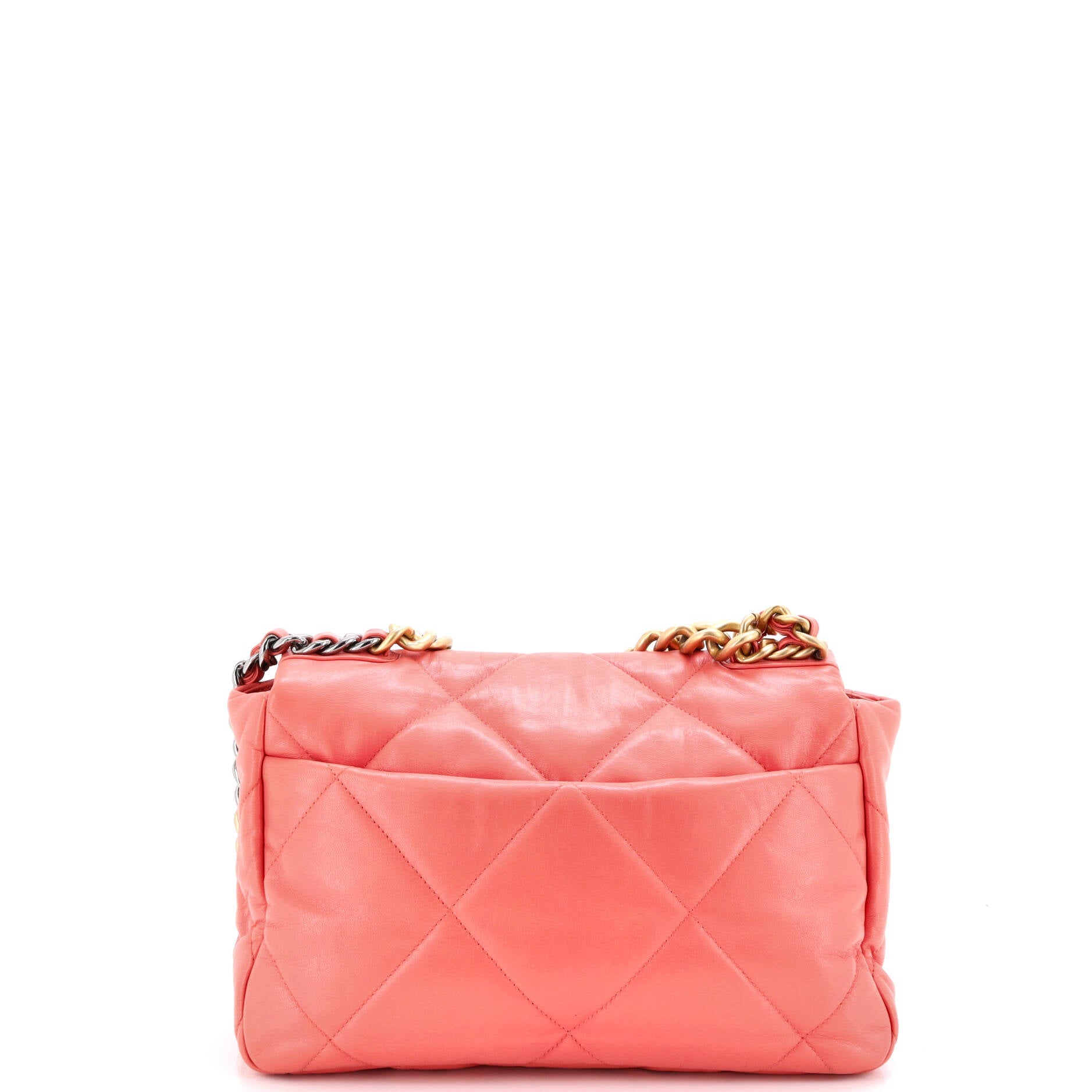 19 Flap Bag Quilted Leather Large
