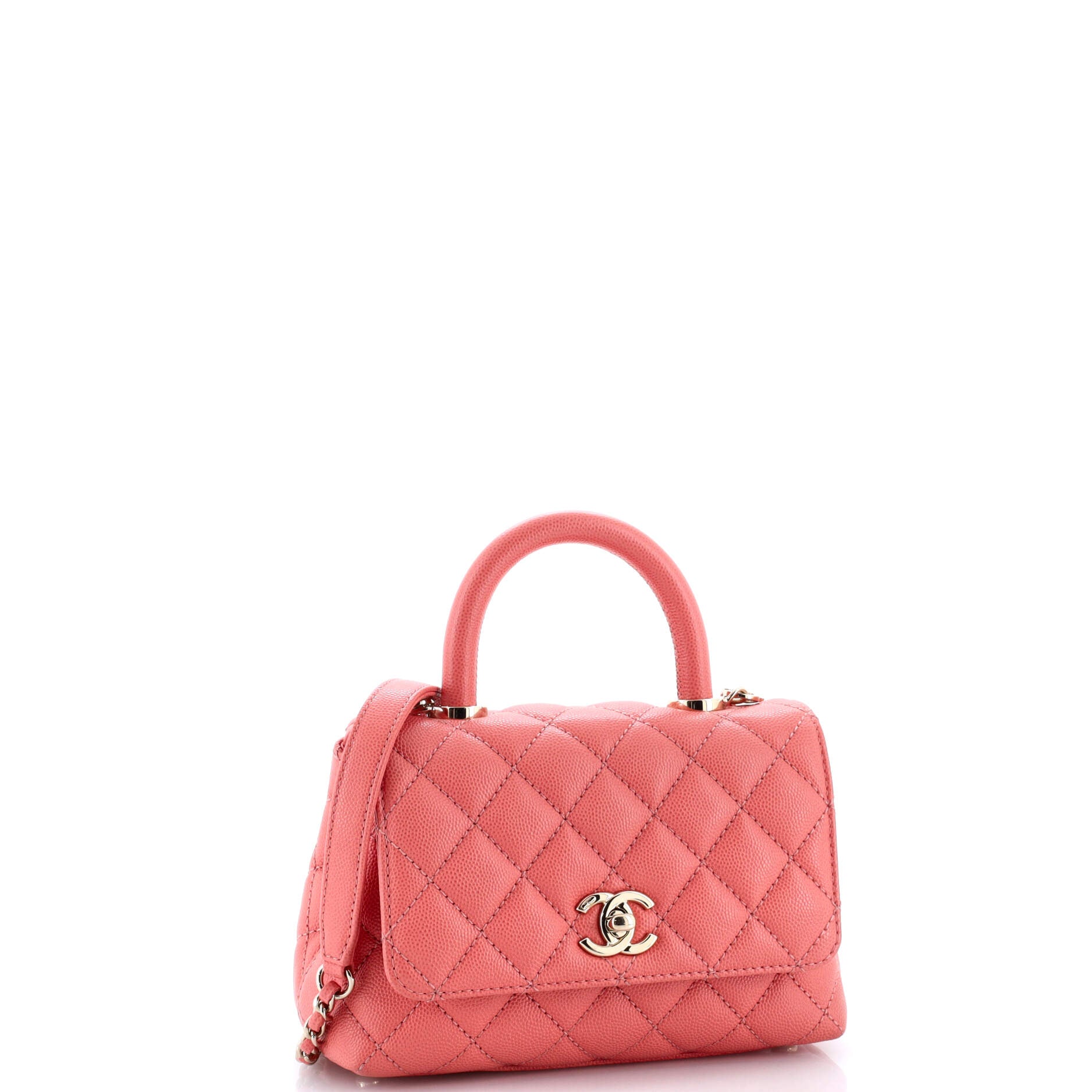 Coco Top Handle Bag Quilted Caviar Extra Mini