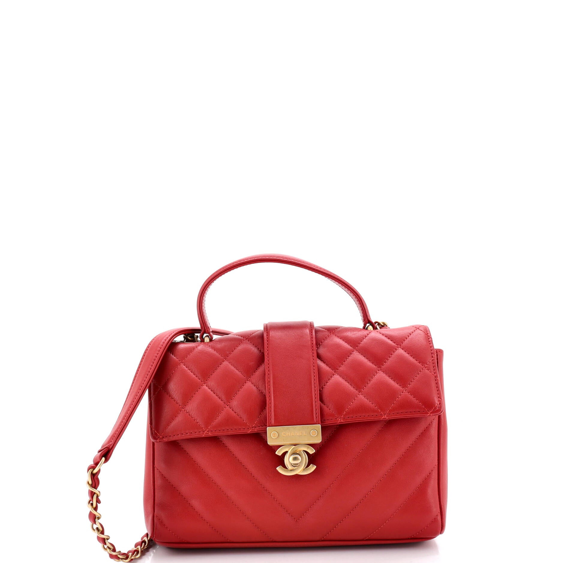 In The City Top Handle Flap Bag Mixed Quilt Calfskin Small