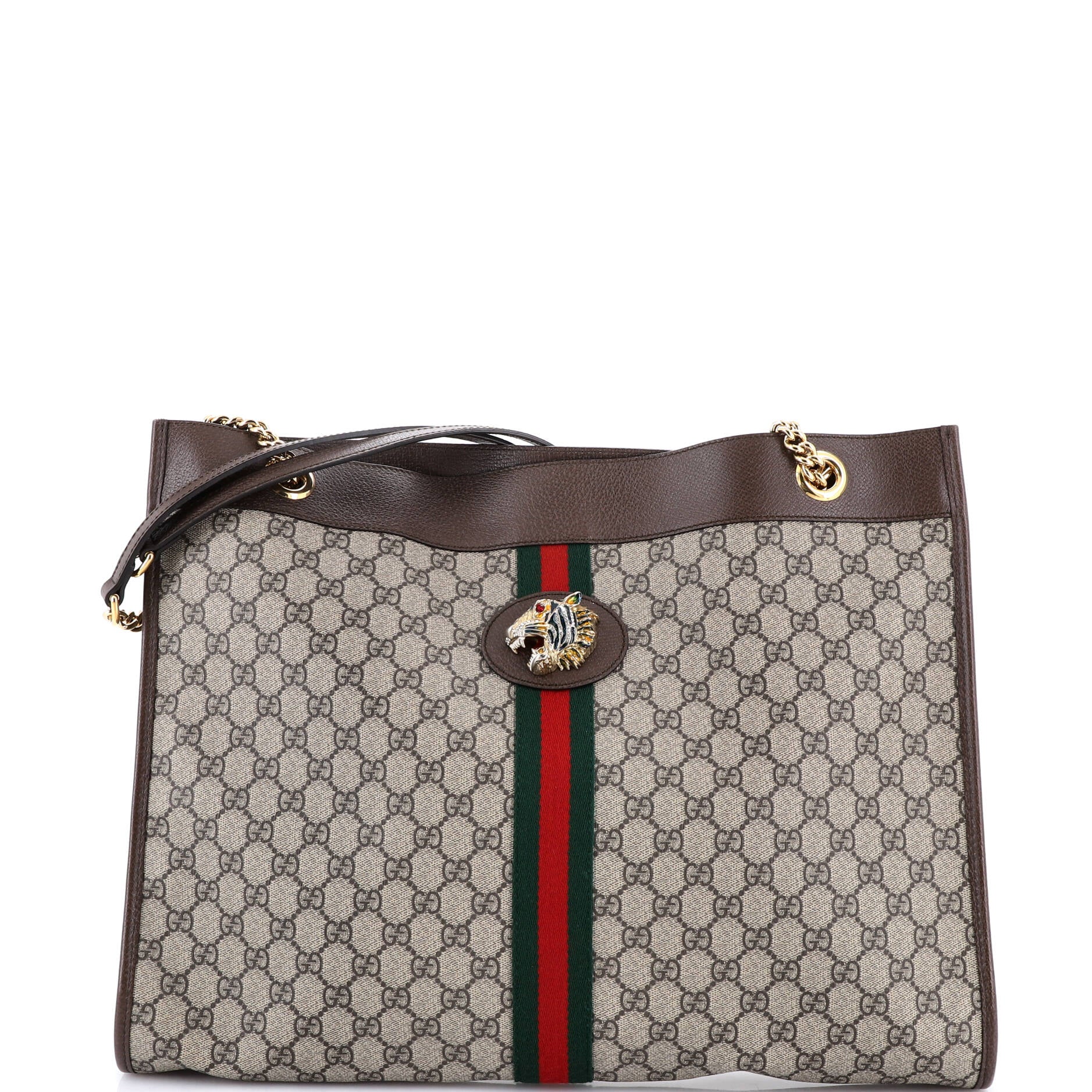 Rajah Chain Tote GG Coated Canvas Large
