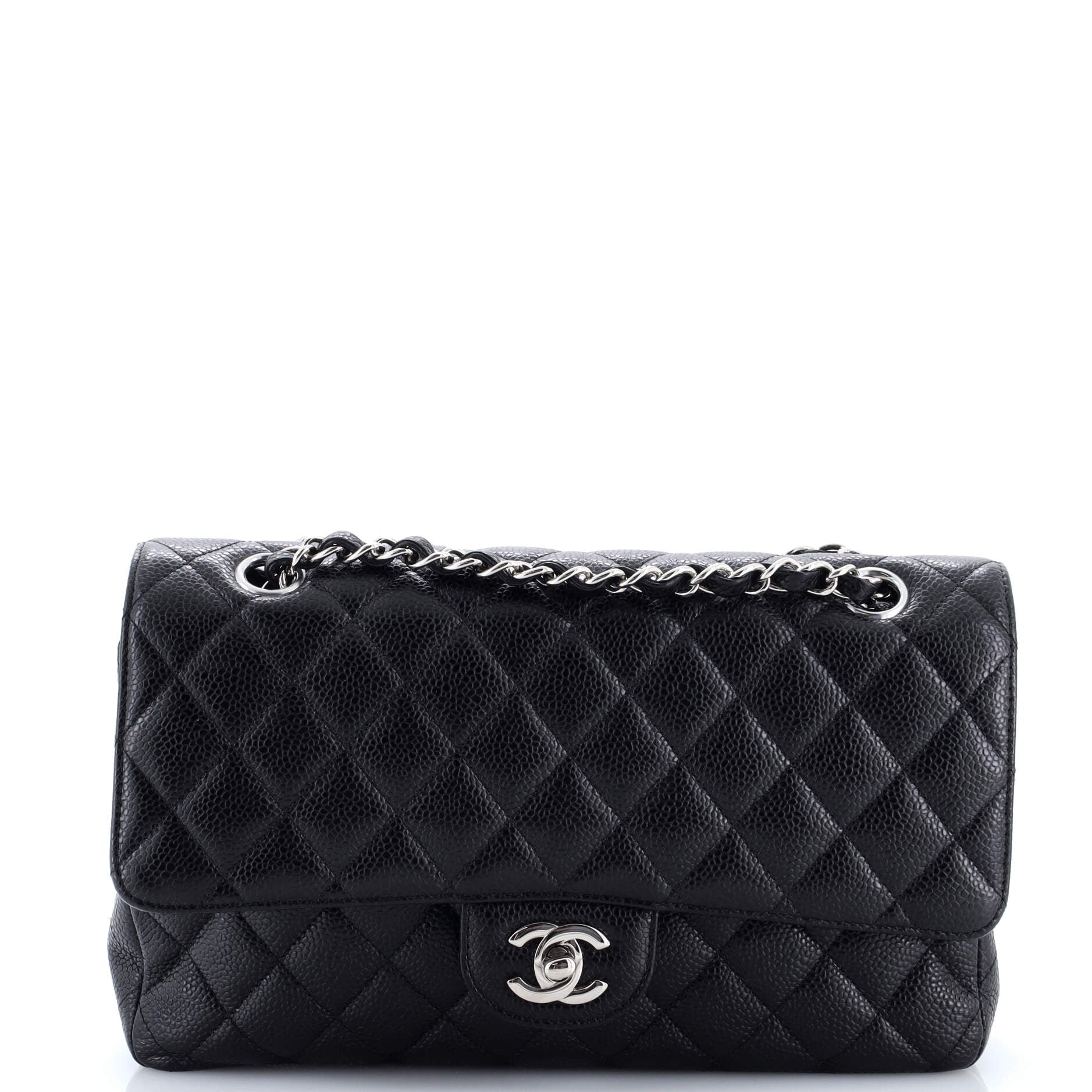Classic Double Flap Bag Quilted Caviar Medium