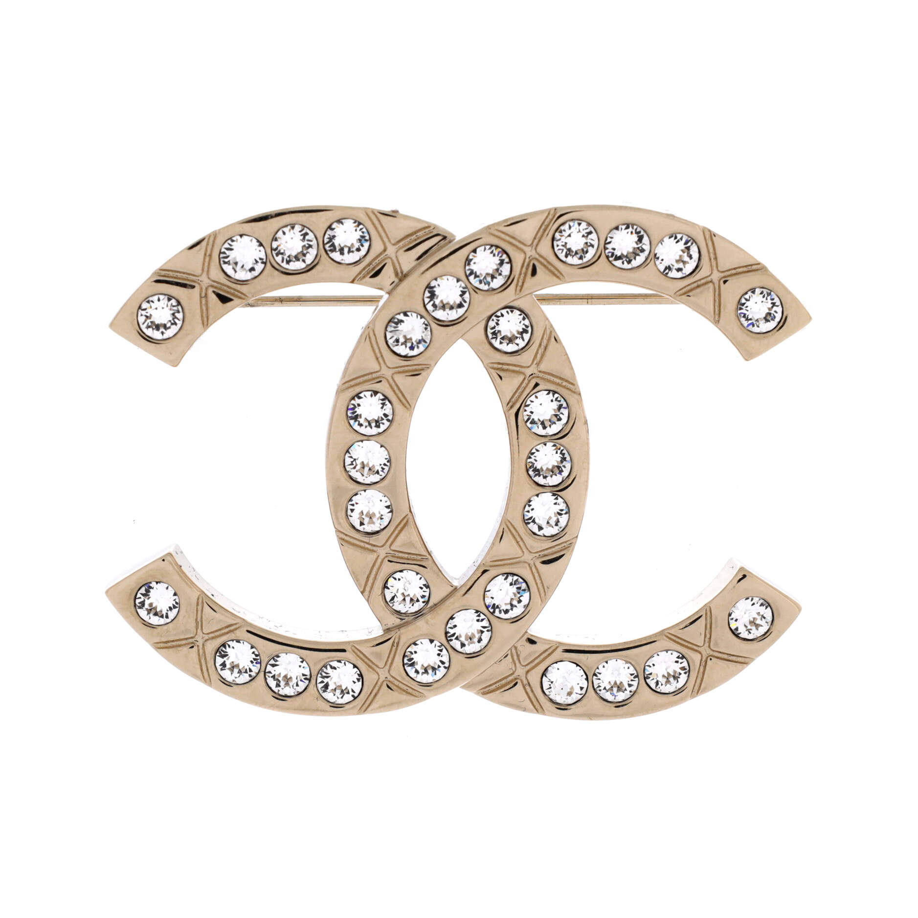 CC Brooch Metal with Crystals
