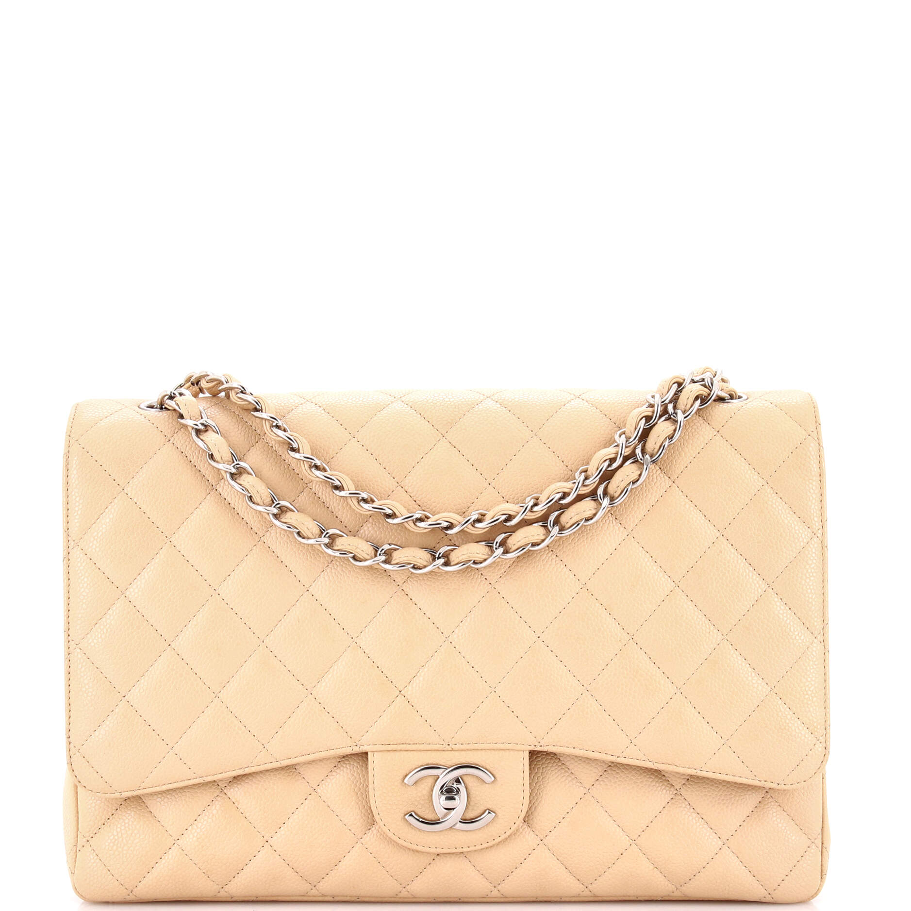 Classic Double Flap Bag Quilted Caviar Maxi