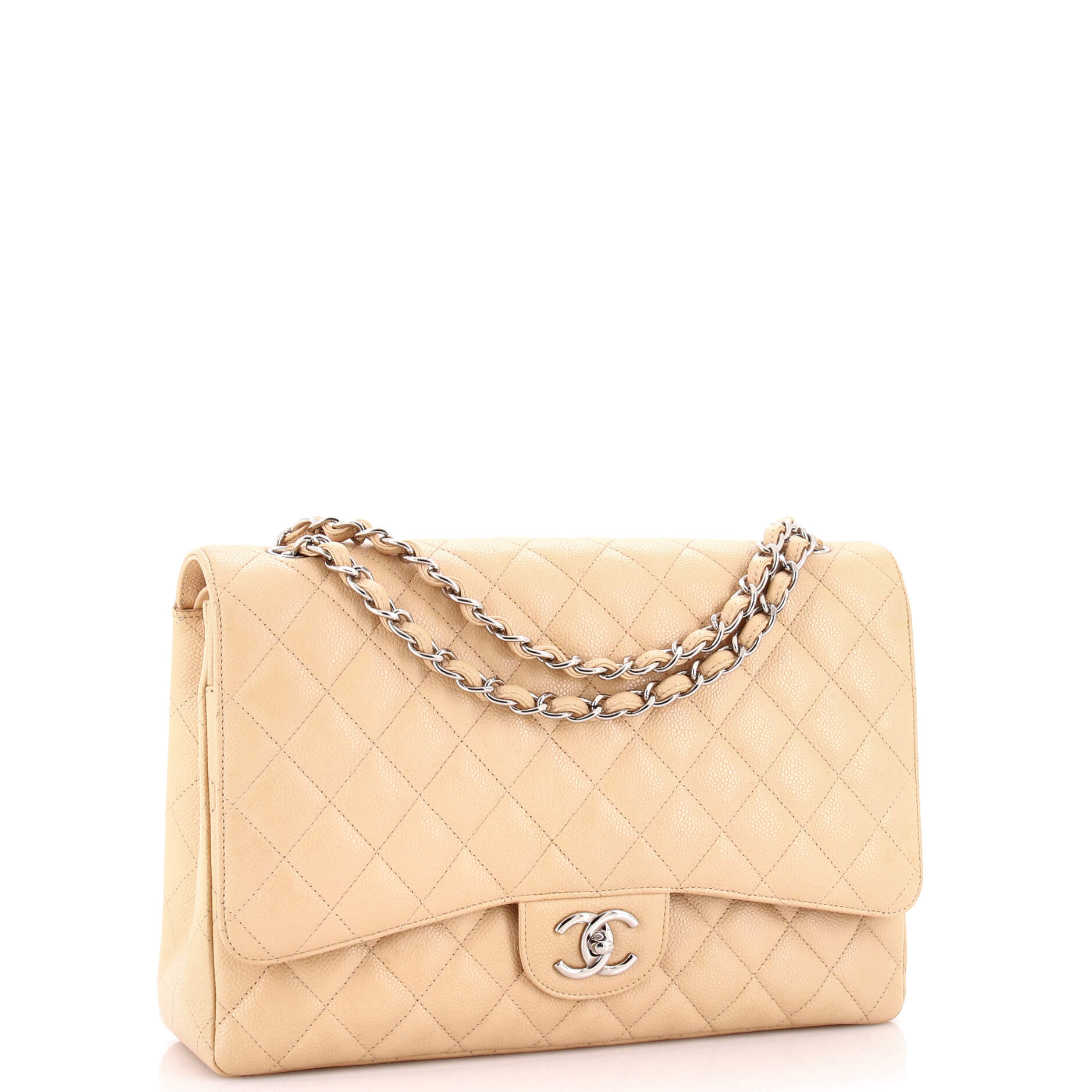 Classic Double Flap Bag Quilted Caviar Maxi