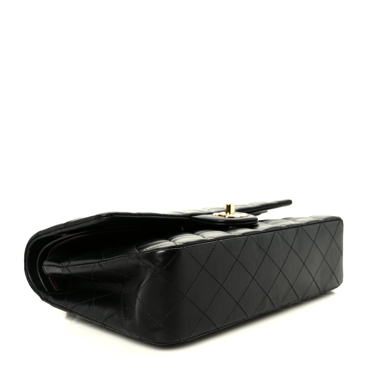 Lambskin Quilted Small Double Flap Black