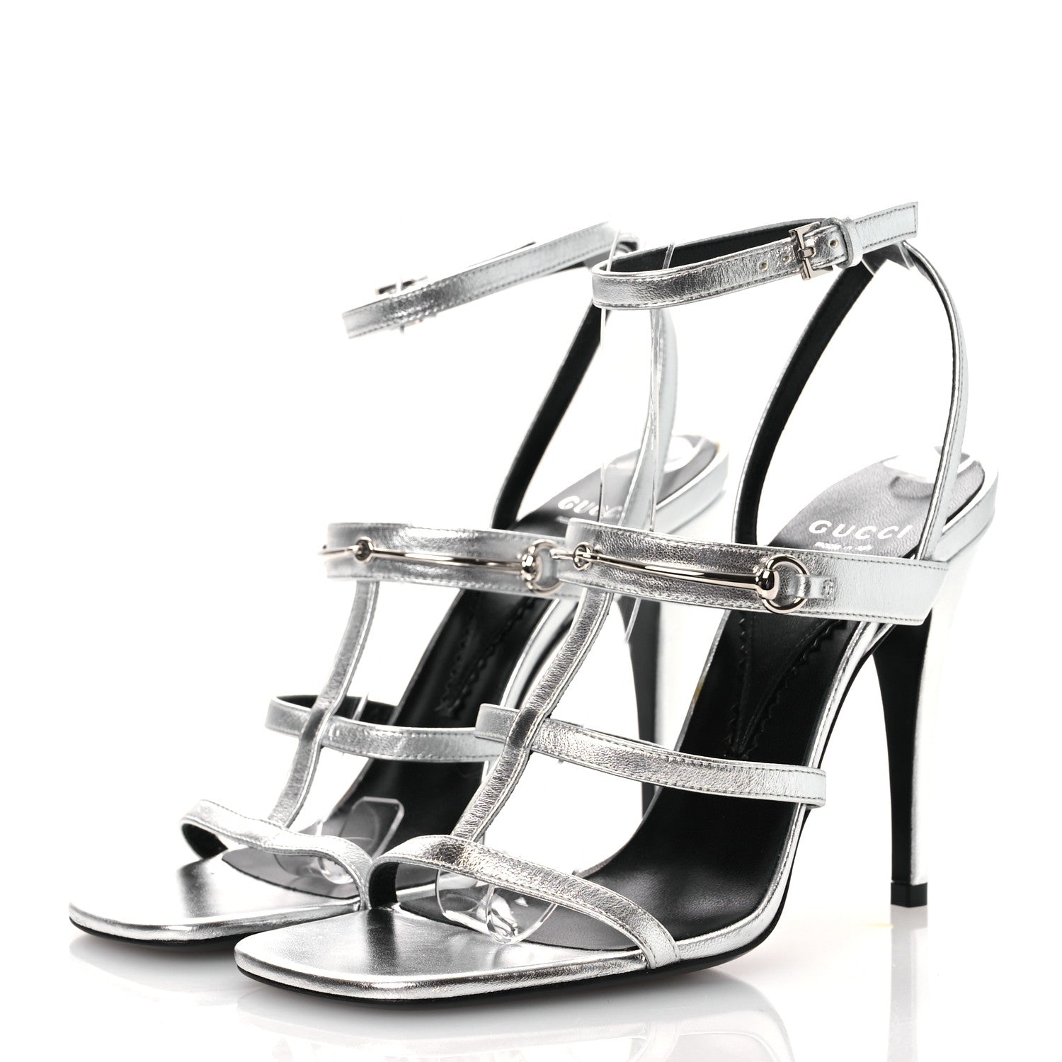 Nappa Silk High Heel Sandals 37.5 Argento