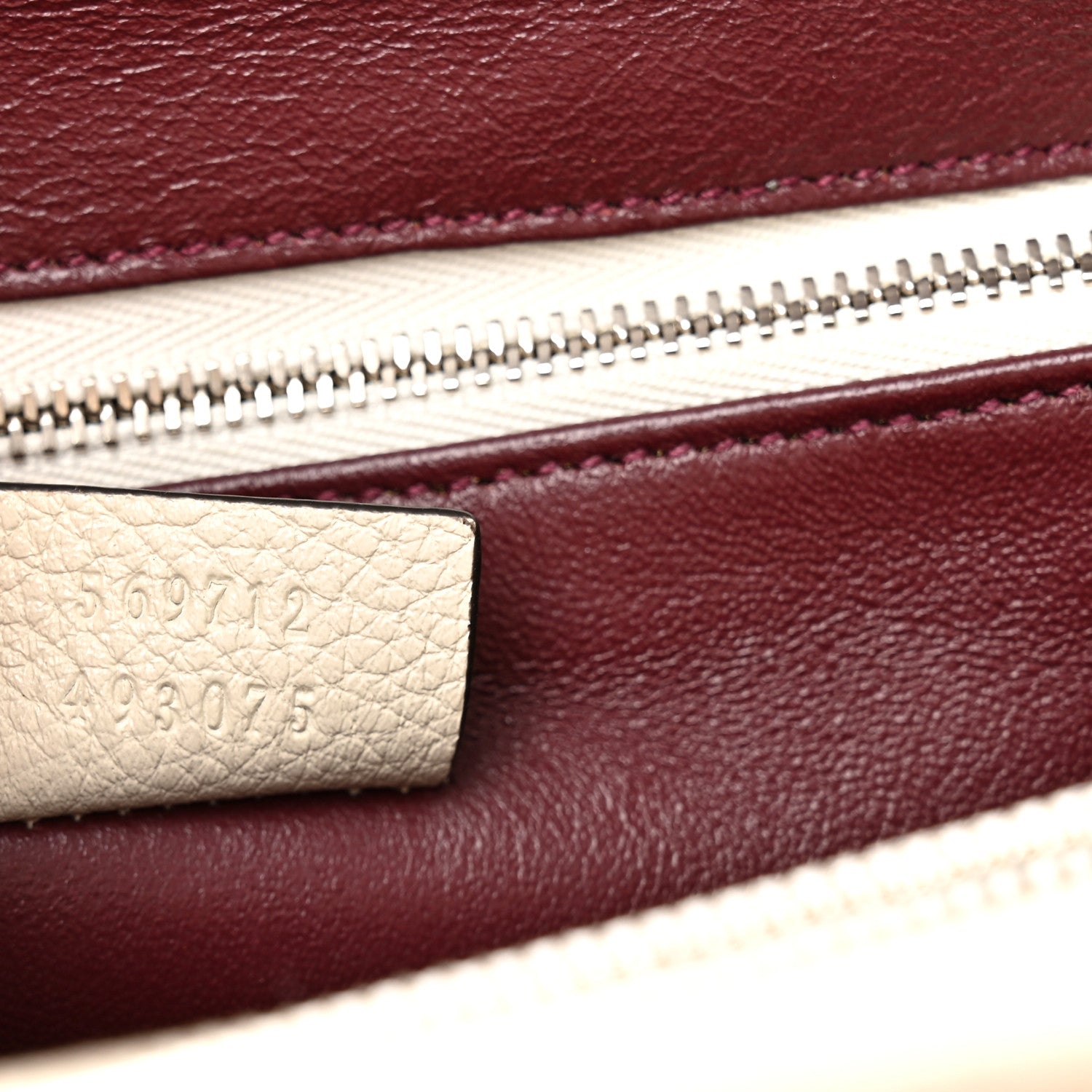 Grainy Calfskin Small Zumi Top Handle Bag Mystic White