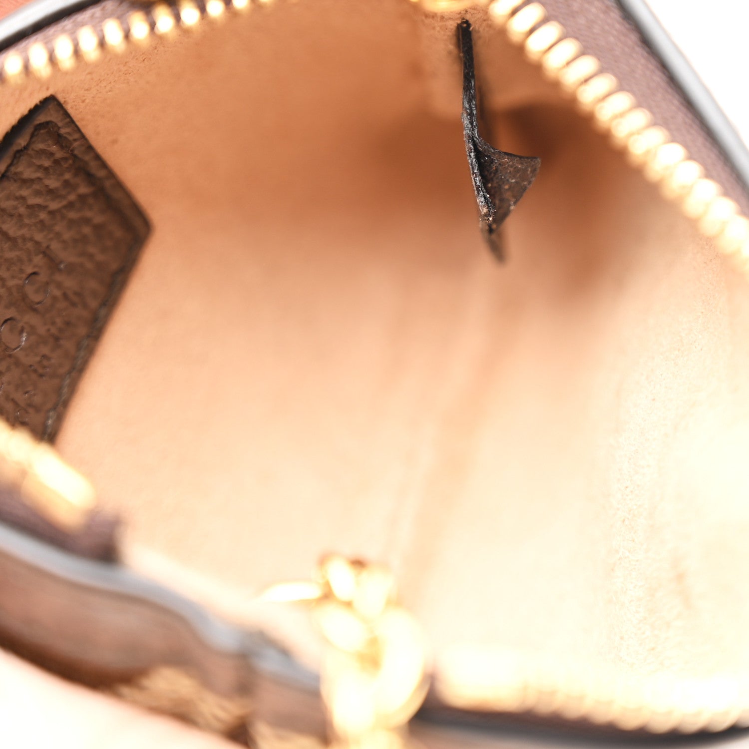 Monogram Jumbo GG Textured Dollar Calfskin Ophidia Key Case Camel Ebony New Acero