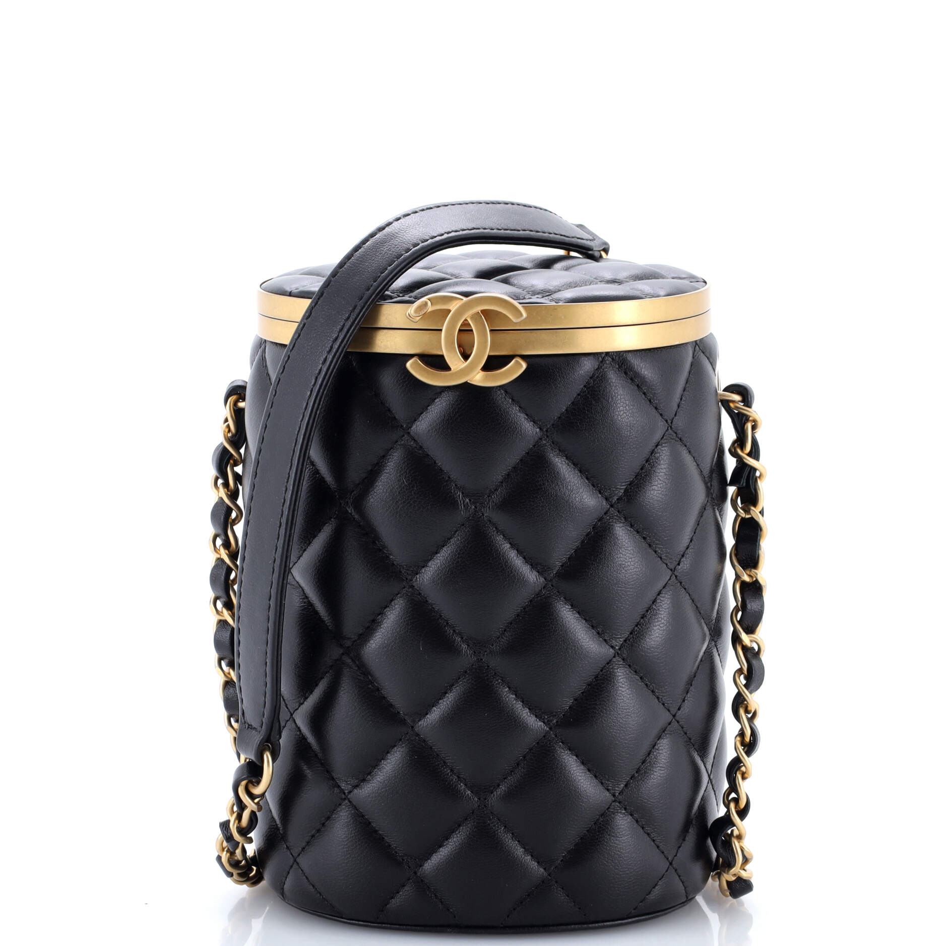 Crown Box Vanity Bag Quilted Lambskin Small