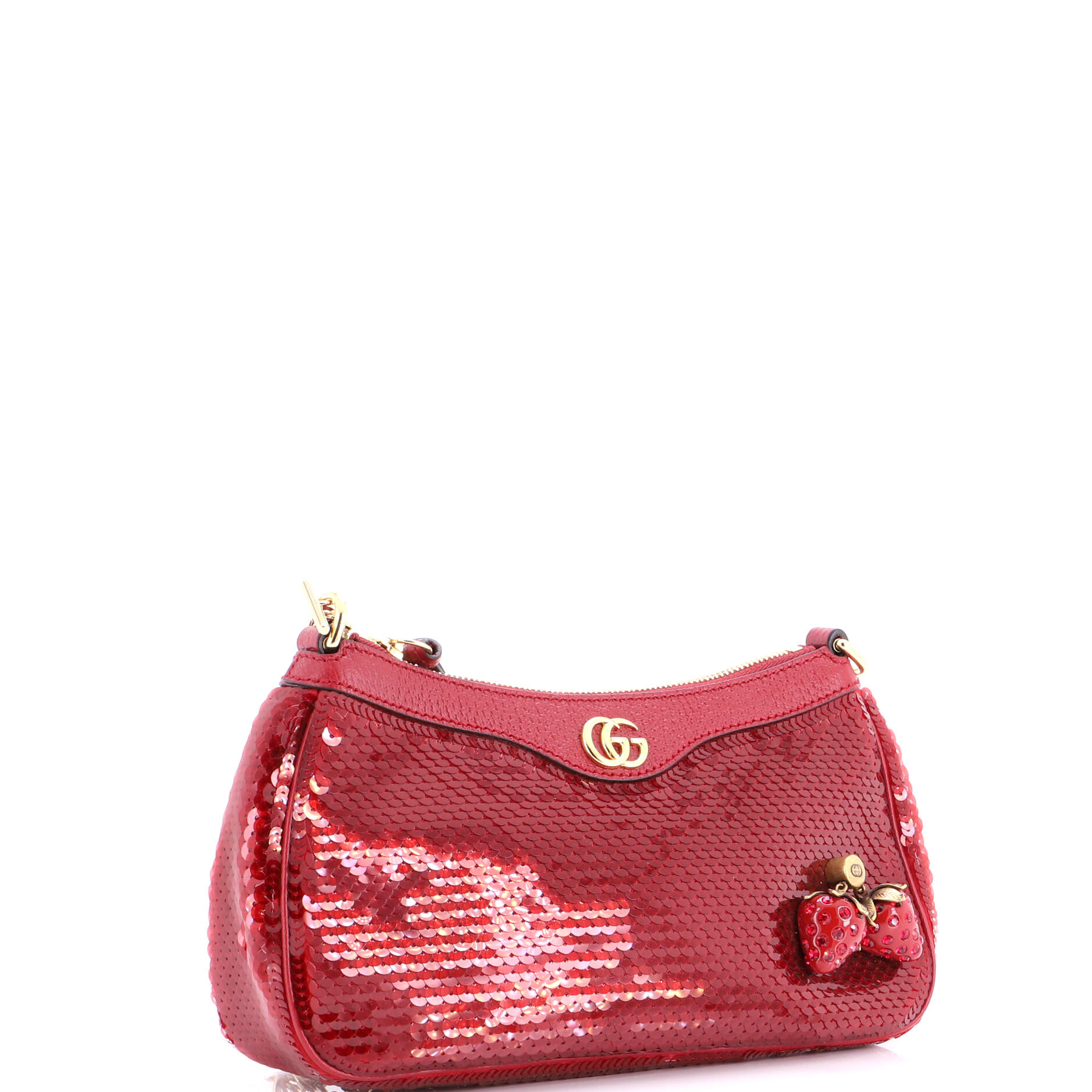Strawberry Ophidia Shoulder Bag Sequins Small