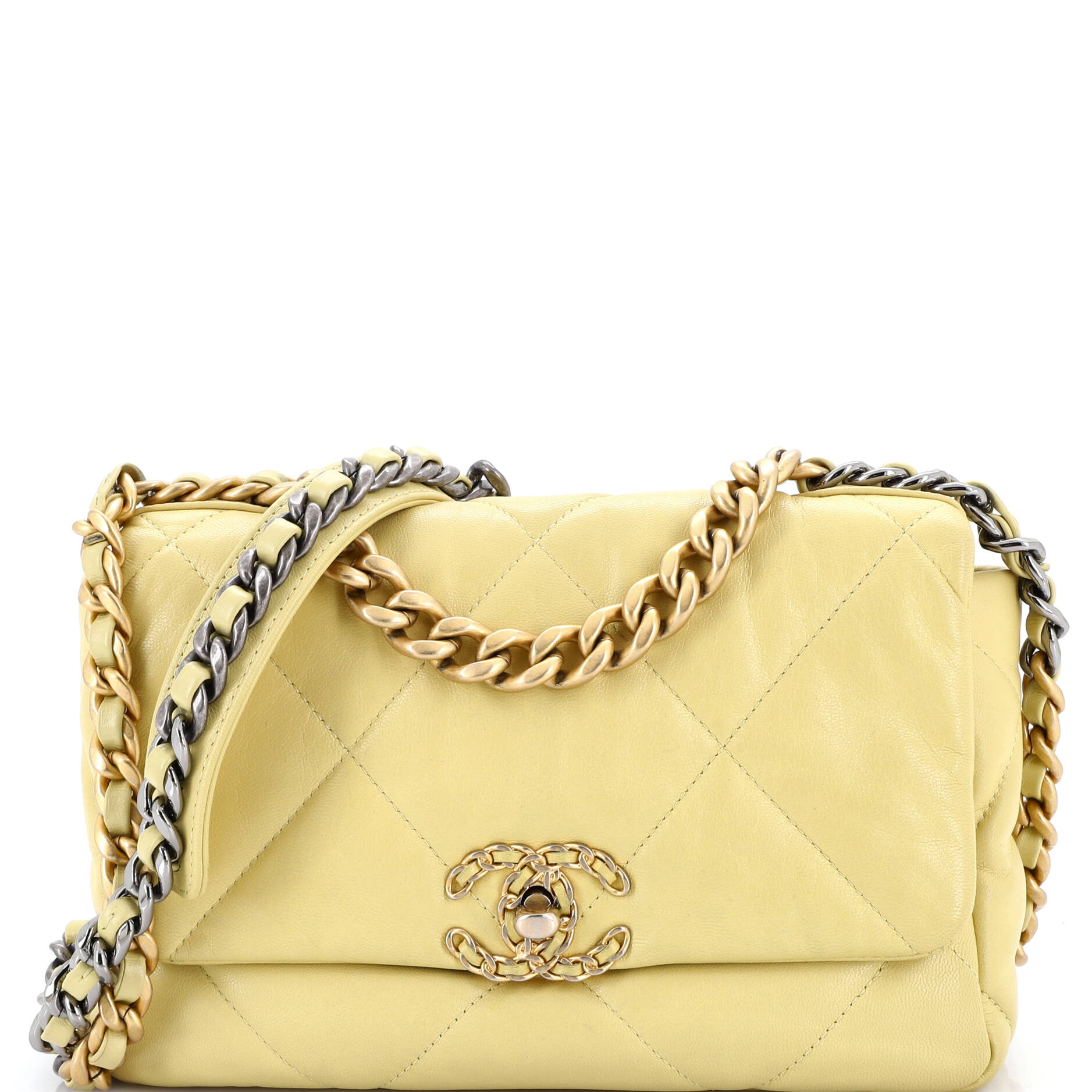 19 Flap Bag Quilted Leather Medium