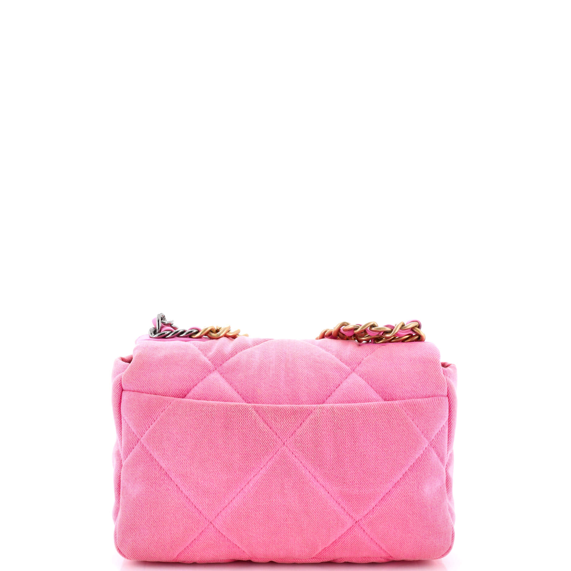 19 Flap Bag Quilted Denim Medium