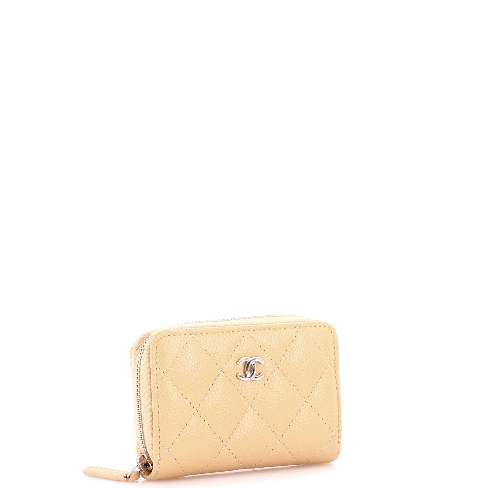 CC Zip Coin Purse Quilted Caviar Small