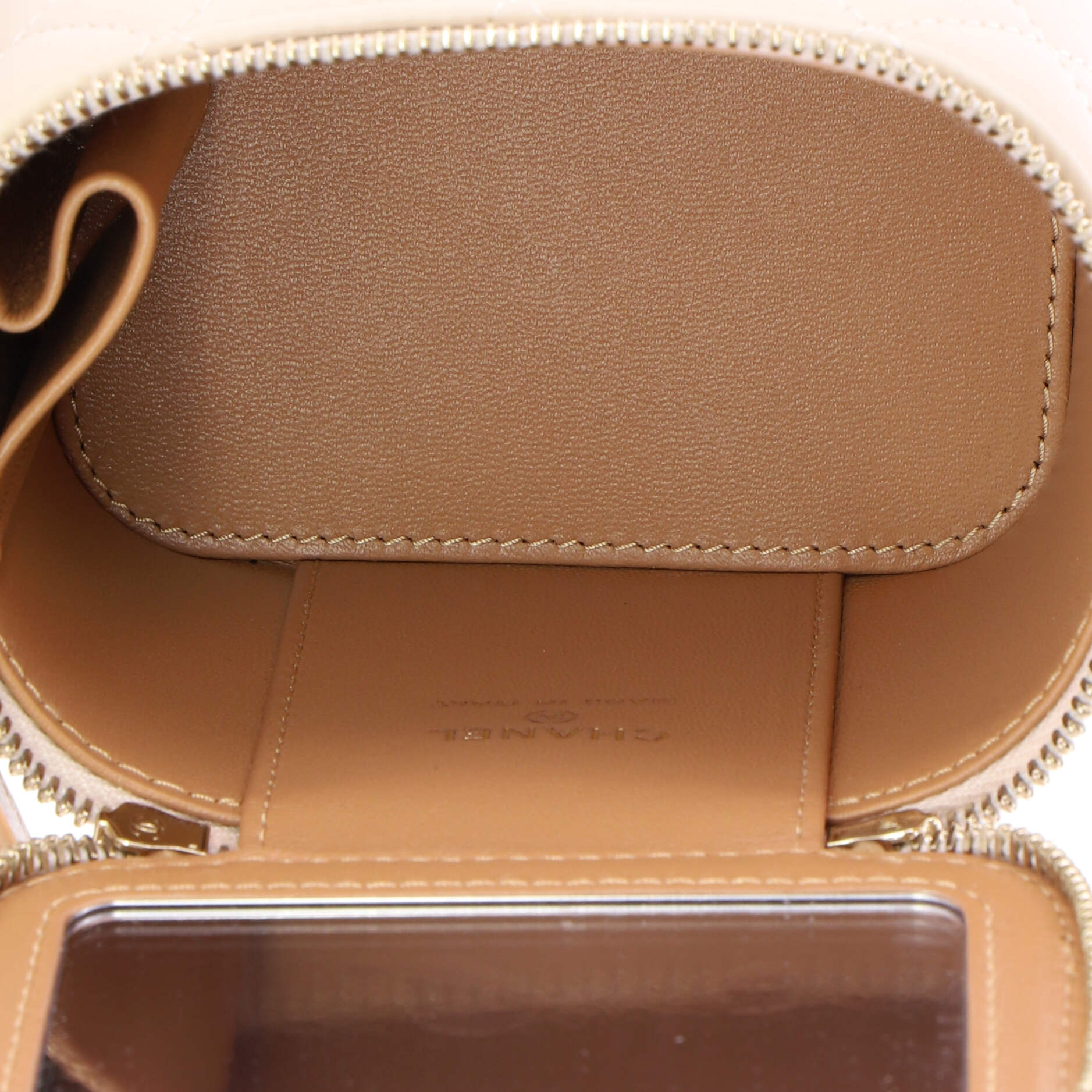 Classic Top Handle Vanity Case with Chain Quilted Lambskin Mini