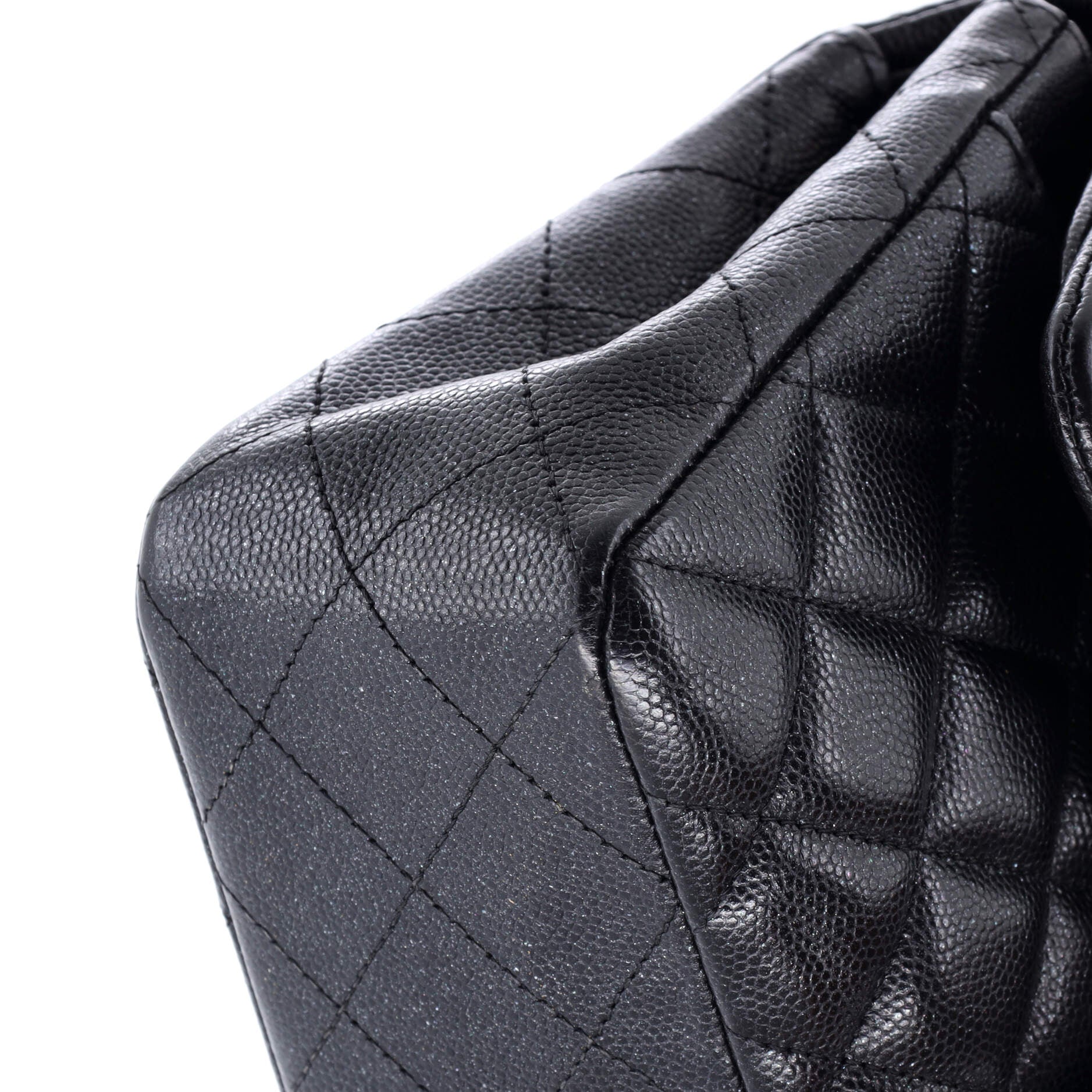 Classic Double Flap Bag Quilted Iridescent Caviar Small