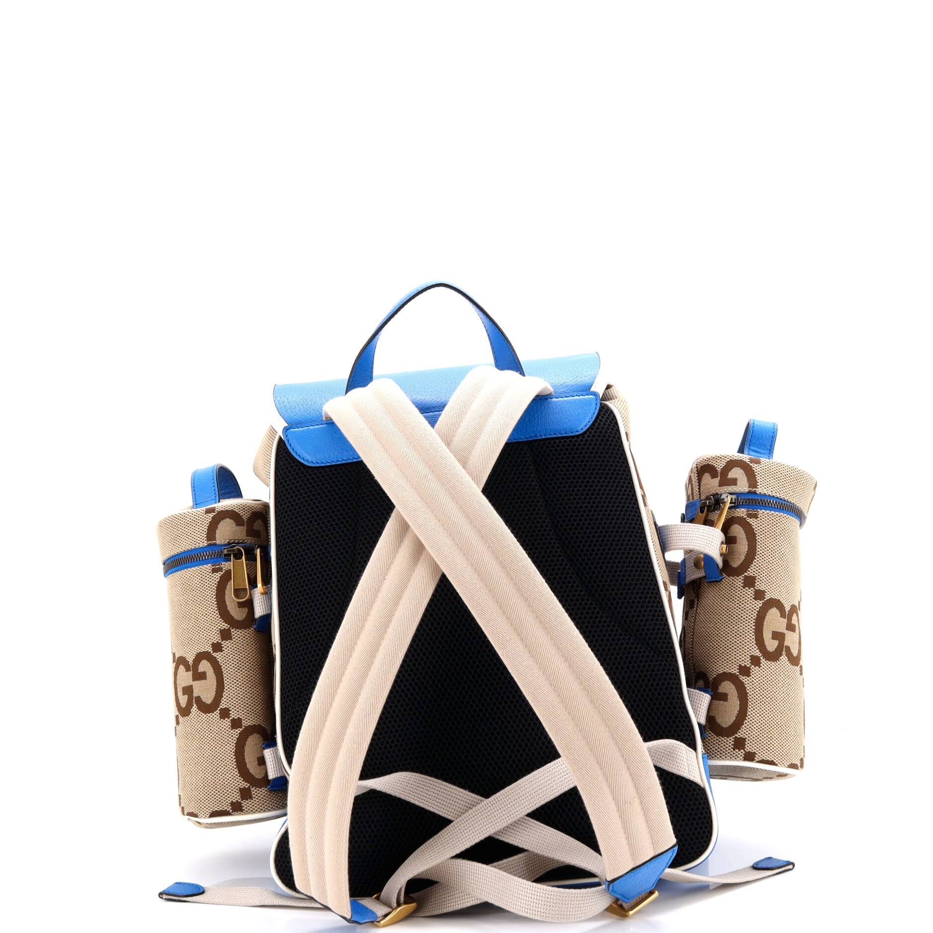 Multi-Compartment Convertible Backpack Jumbo GG Canvas and Leather Medium